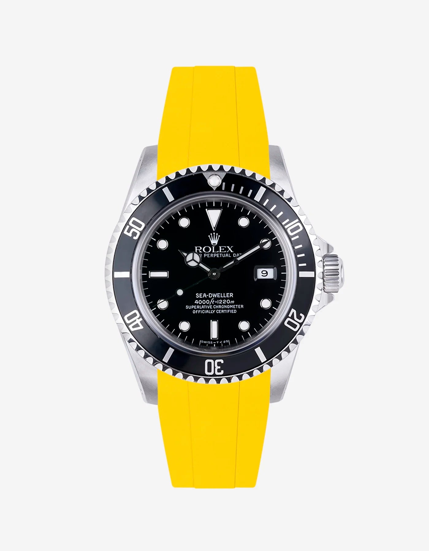 High-Quality FKM Rubber Watch Strap with Original Clasp for Rolex Sea Dweller 16600 - Durable, Comfortable & Waterproof for Diving, Swimming & Outdoor Activities