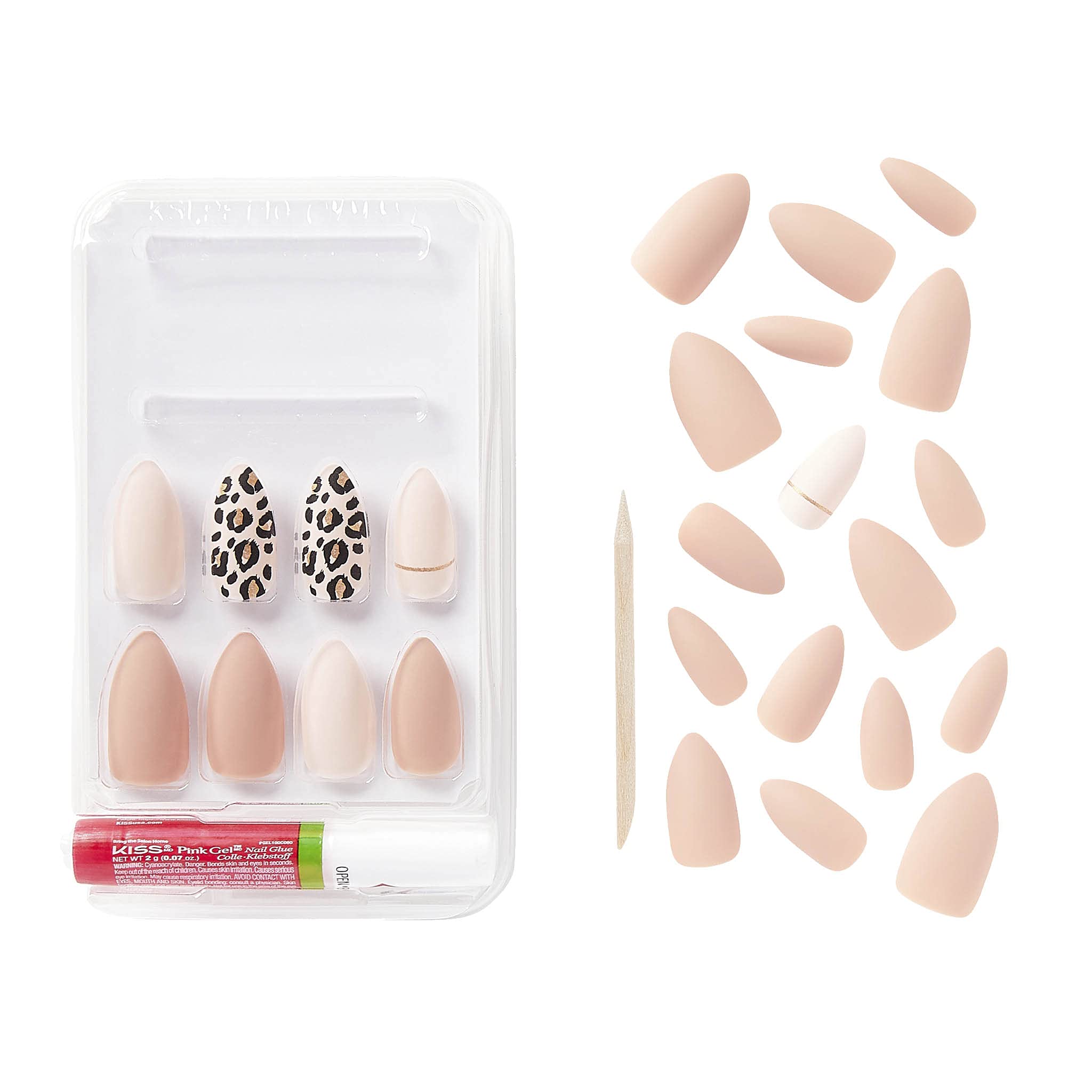 KISS GoldFinger Gel Glam Design Nails (GD14) - Long-Lasting Press-On Nails with Glitter & Shine - Perfect for Parties, Weddings, and Special Occasions