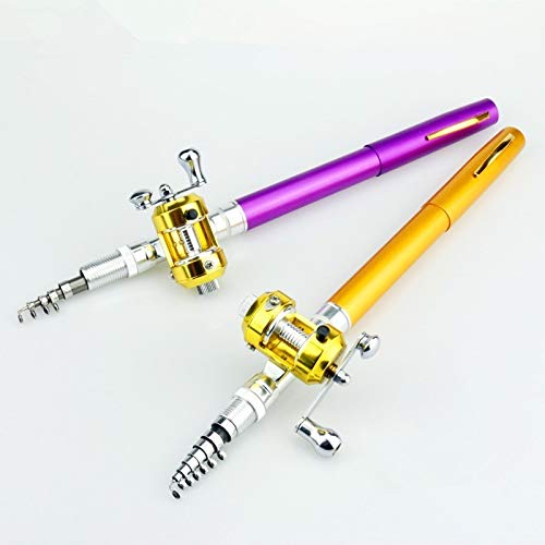 TOMYEUS Portable Telescopic Fishing Rod - Compact Pen-Style Foldable Mini Fishing Pole with Reel Wheel for Outdoor, River & Lake Fishing | Perfect for Travel, Camping & Backpacking