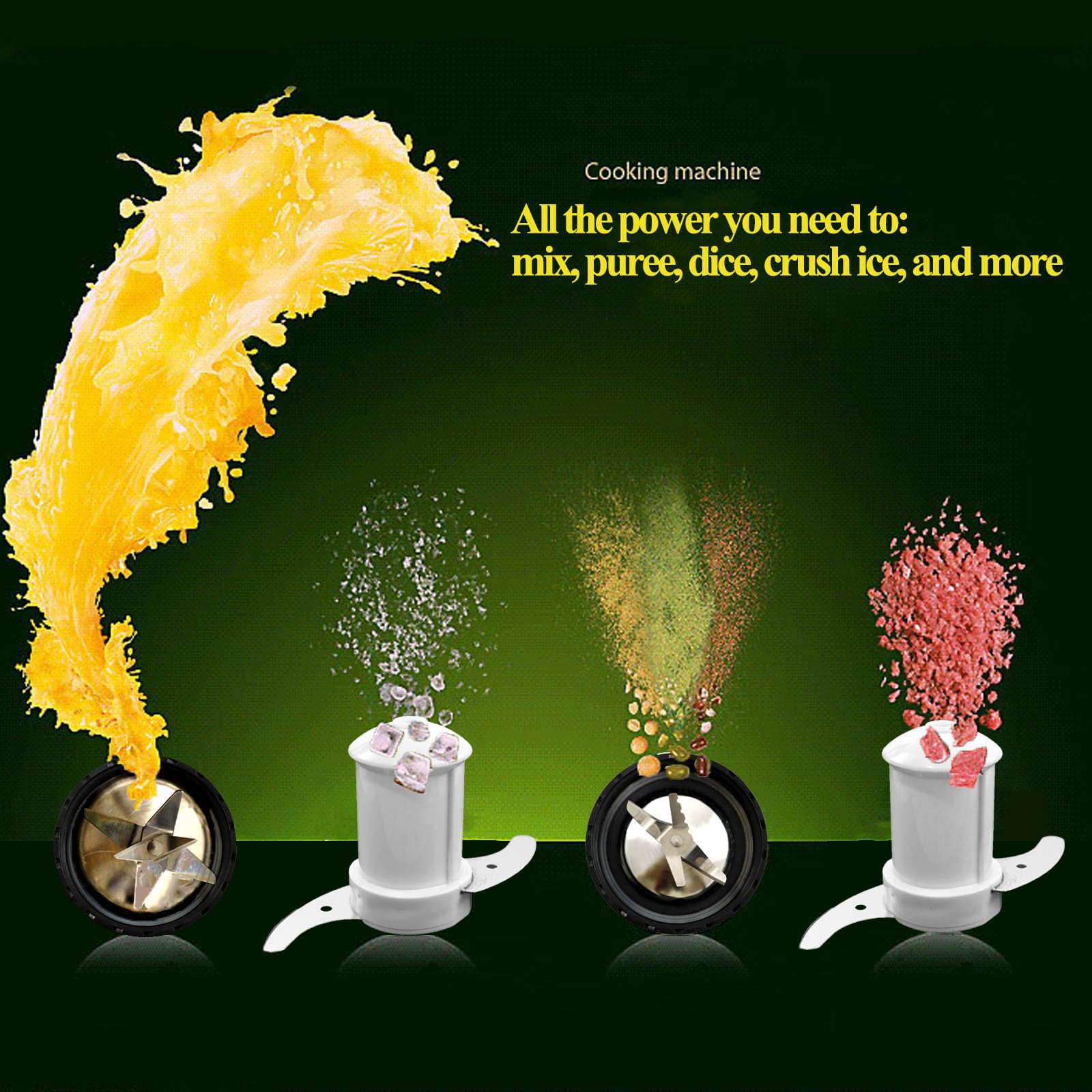 800W 2-Speed Electric Mixer - 4-in-1 Grinder Blender & Food Processor for Shakes, Smoothies, Meat Chopping & Dry Grinding | Perfect for Kitchen, Smoothie Bars & Meal Prep