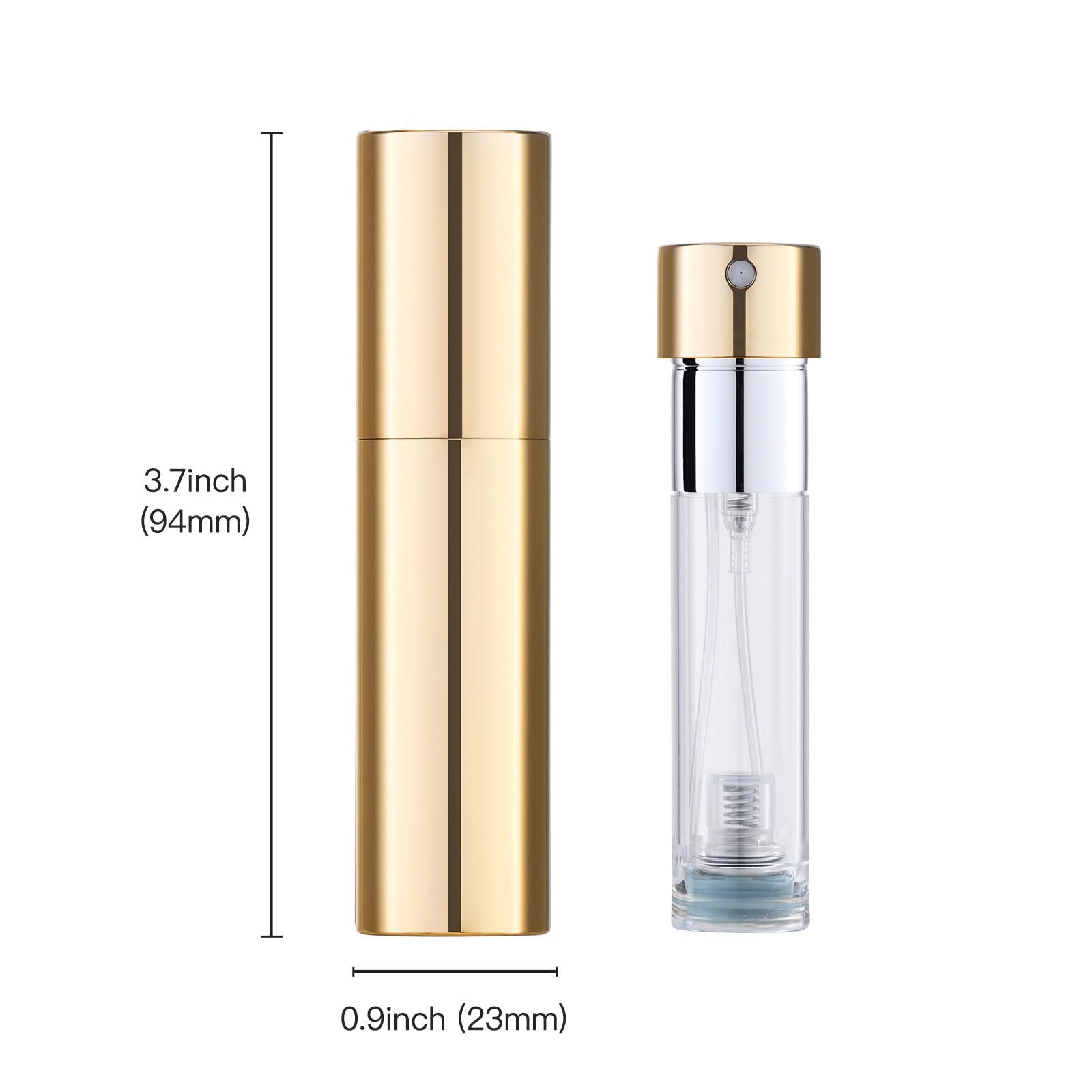 5ML Refillable Travel Perfume Atomizer Bottle - Portable Cologne Sprayer, Leak-Proof Pocket Perfume Dispenser (Gold) | Perfect for Airplane Carry-On, Gym Bag & Everyday Fragrance Touch-Ups
