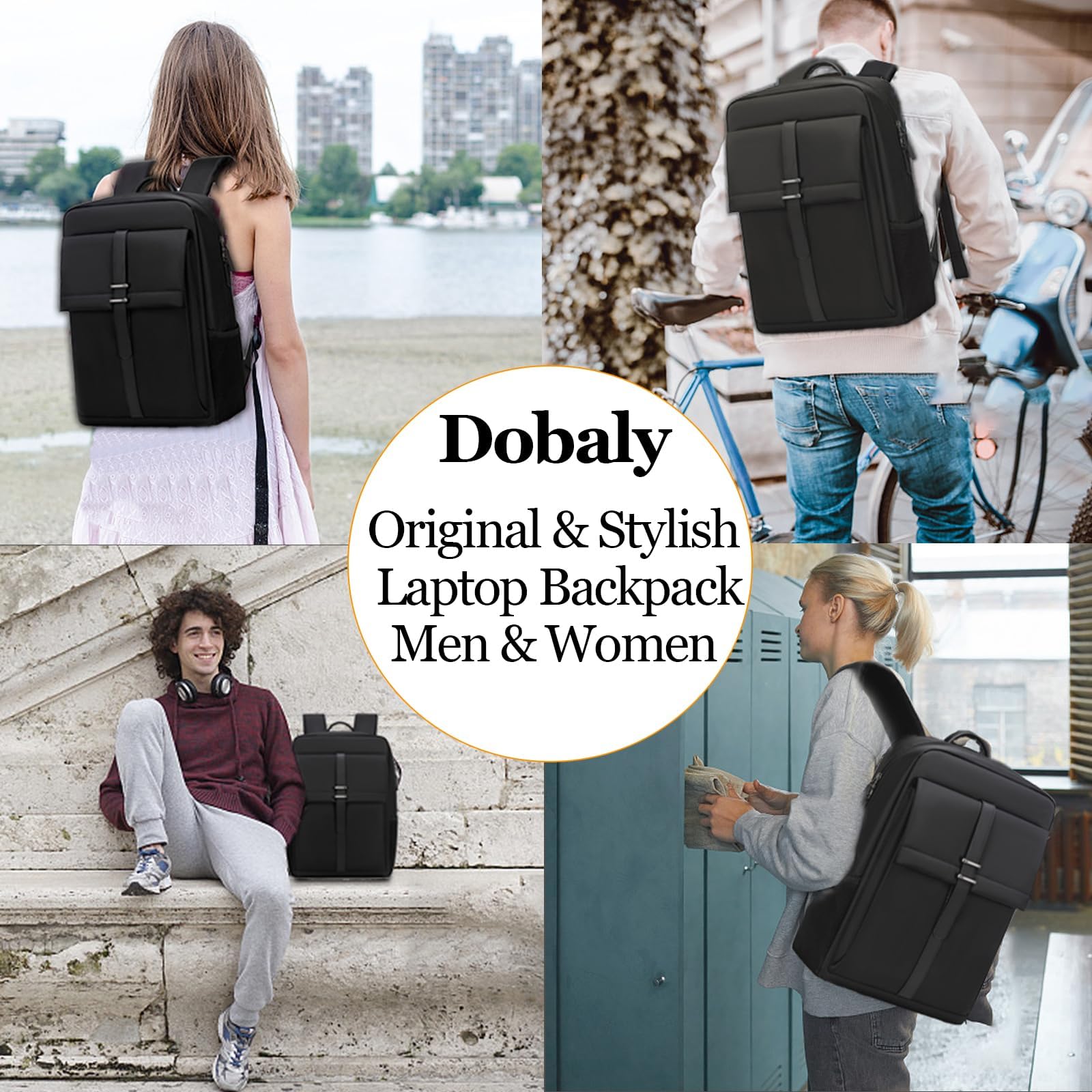 Waterproof 17.3 Inch Laptop Backpack for Men & Women - Large Capacity Lightweight Travel Computer Bag for Work, Business, Office & College - Perfect for Commuting, Business Trips & Campus Life (Black)