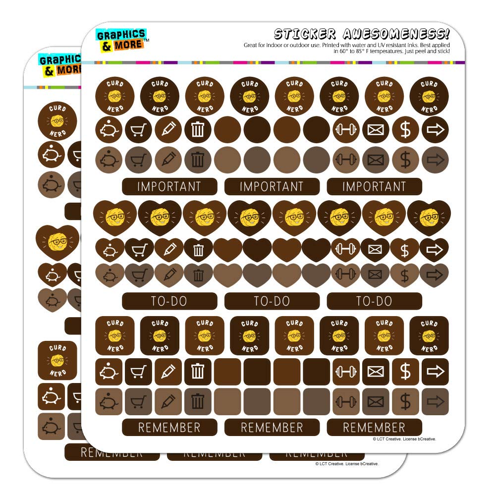 Curd Nerd Cheese Stickers - Funny Dairy Humor Planner Decals, Scrapbooking & Crafting Supplies - Perfect for Bullet Journals, DIY Projects, and Gift Wrapping