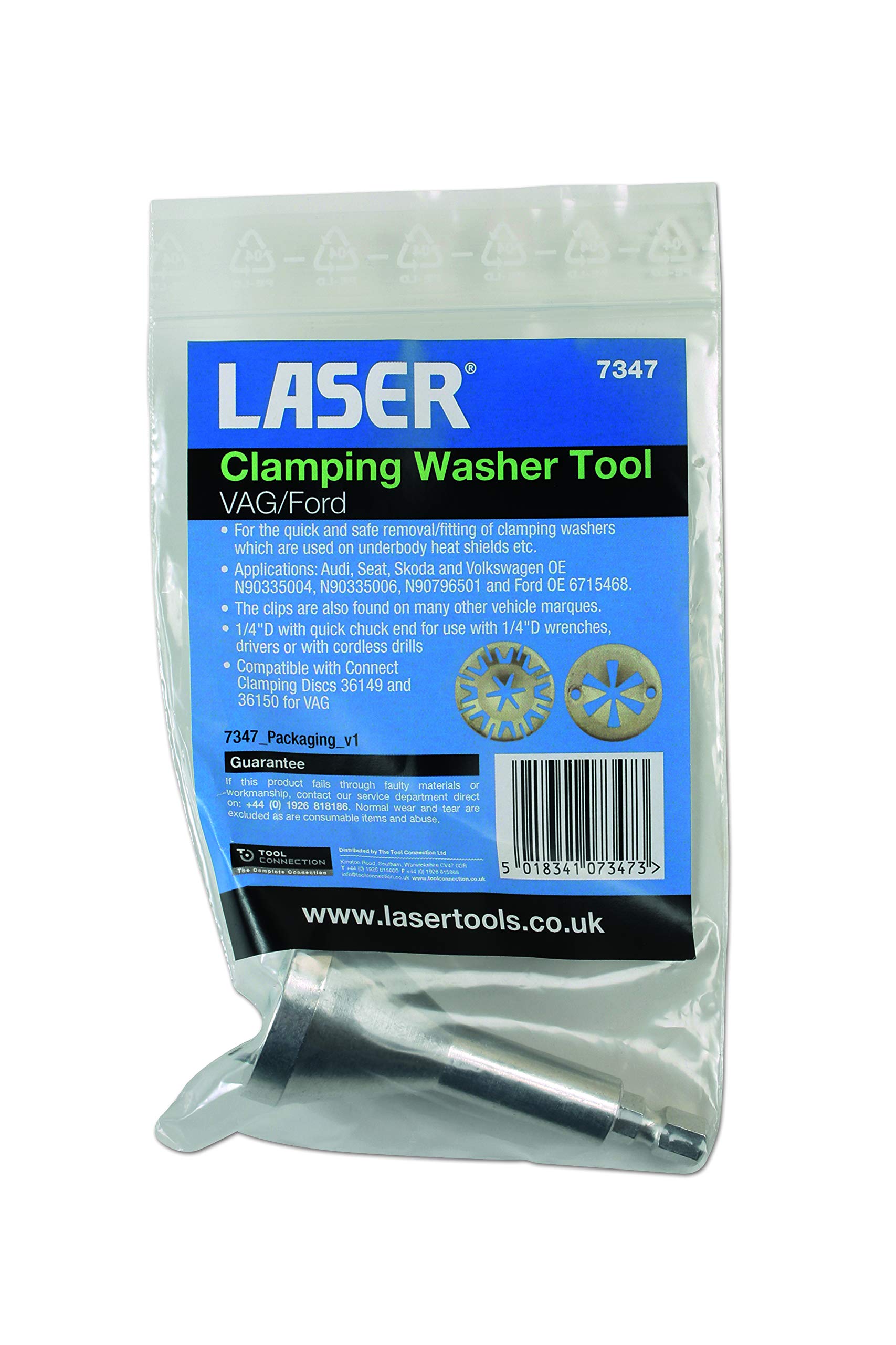 Laser 7347 Clamping Washer Tool - Compatible with VAG & Ford Vehicles | Professional Auto Repair & Maintenance Accessory for Mechanics | Perfect for Engine, Transmission & Suspension Work