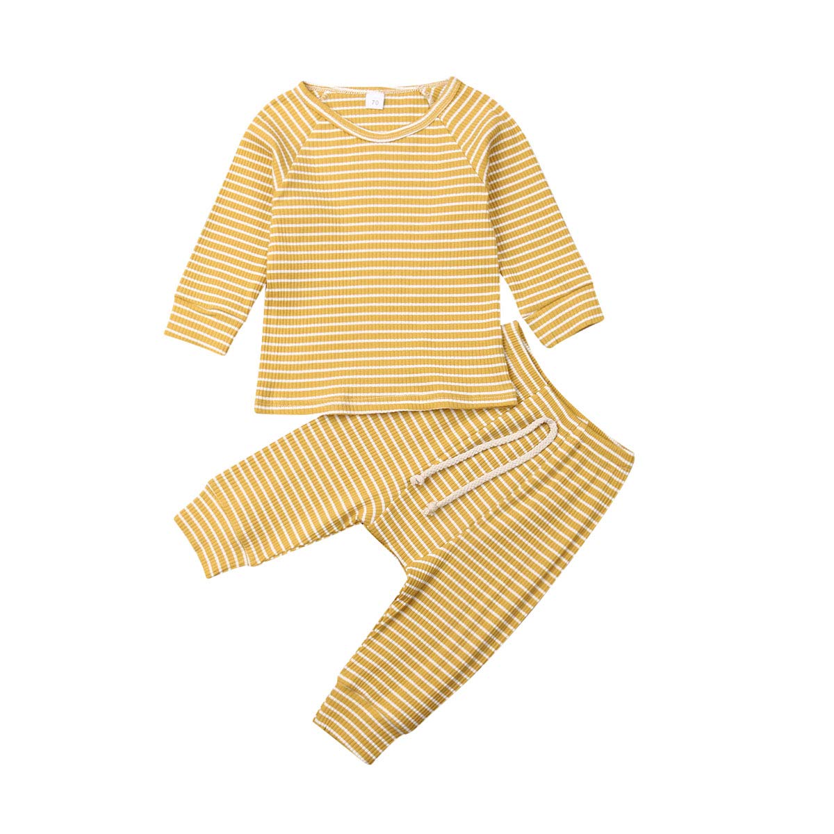 Unisex Baby Clothes 2-Piece Outfit - Rib Stitch Top & Pants Set for Infant Boys & Girls | Soft Cotton Newborn Essentials for Playtime & Photo Shoots