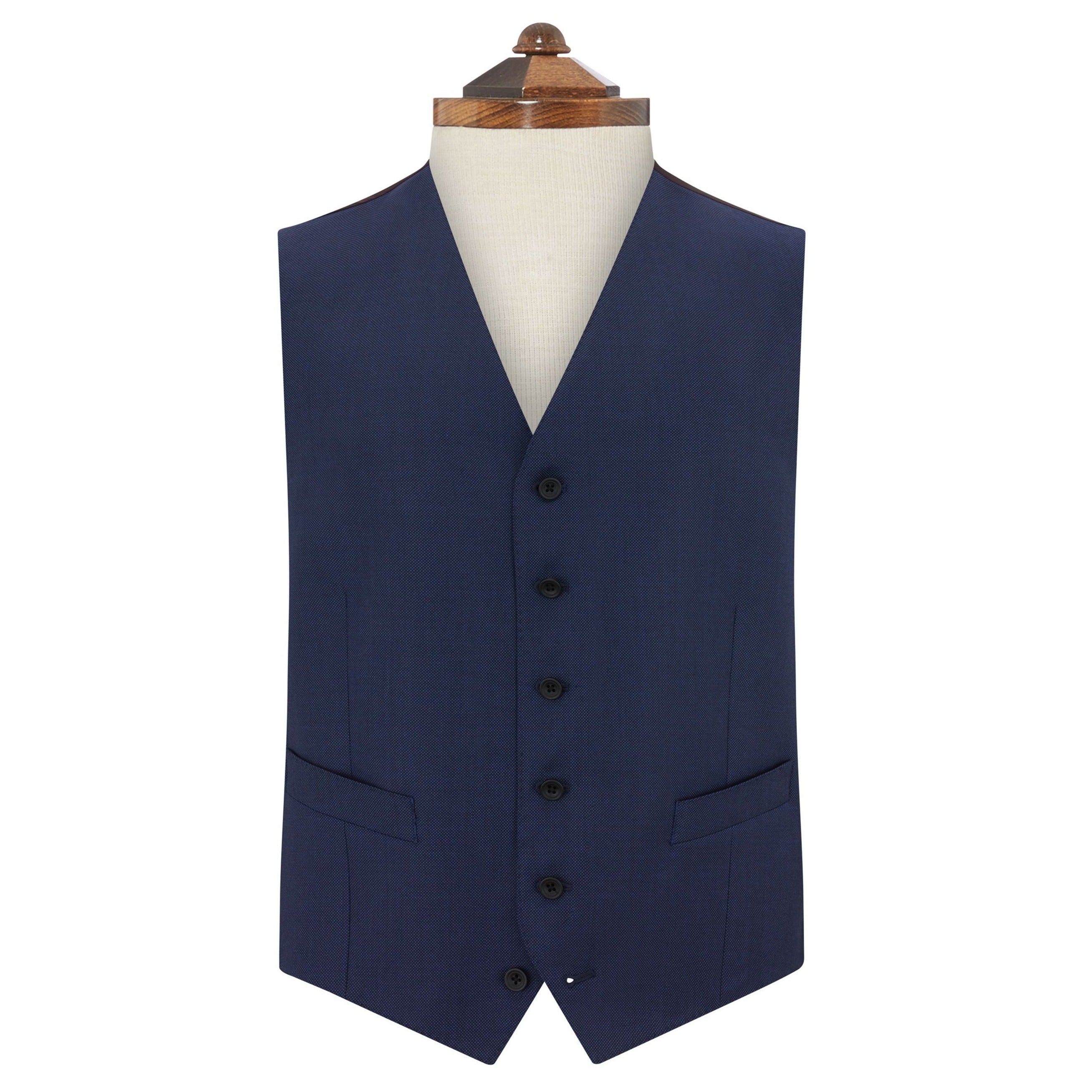 Hyde Light Navy Birdseye 150s Waistcoat for Men - Premium Slim Fit Formal Vest for Weddings, Business & Office Wear