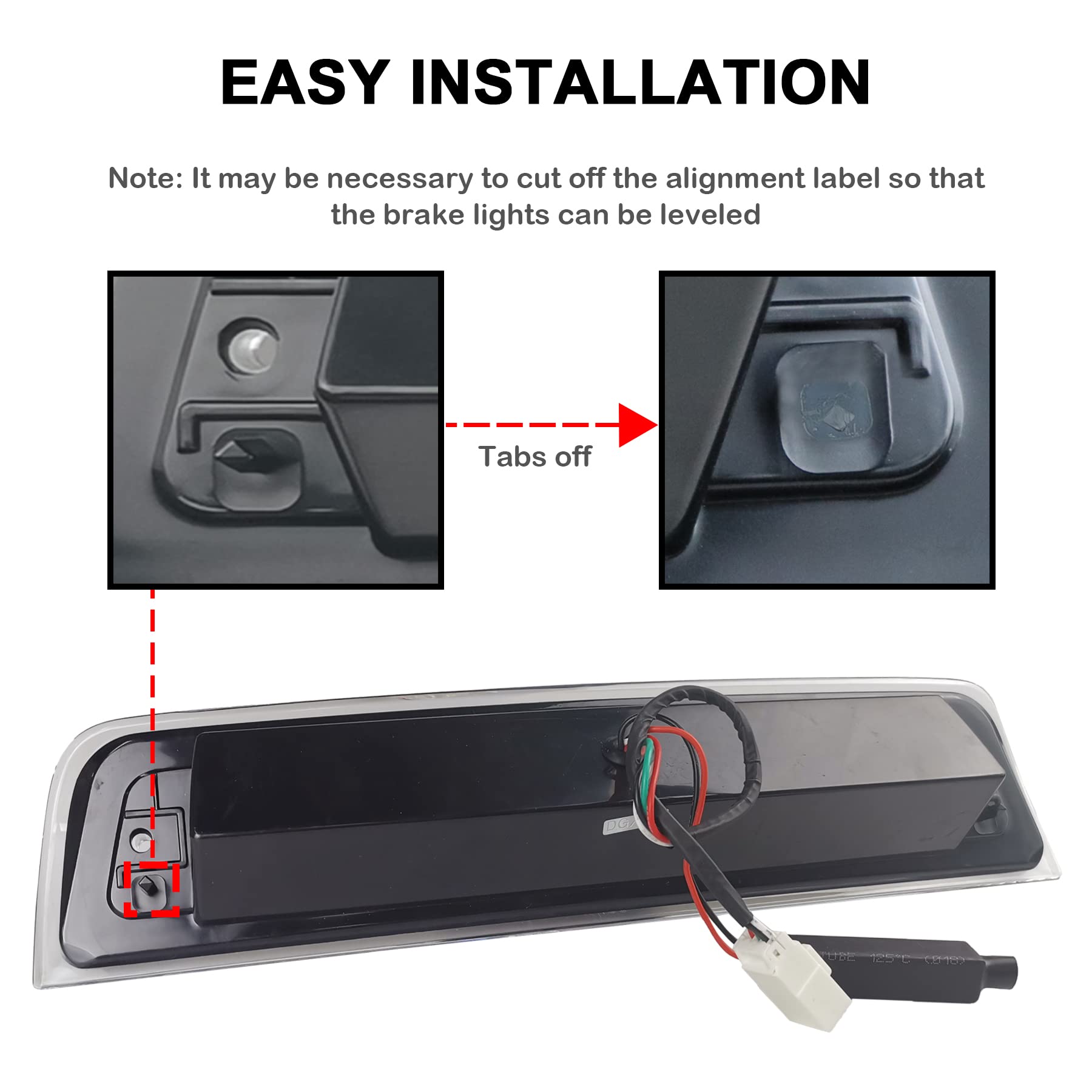 Tresound Smoked LED Third Brake Light & Cargo Lamp for 2009-2017 Dodge Ram 1500/2500/3500 Pickup Trucks - High Mount Stop Light for Enhanced Visibility & Safety (Perfect for Night Driving & Towing)
