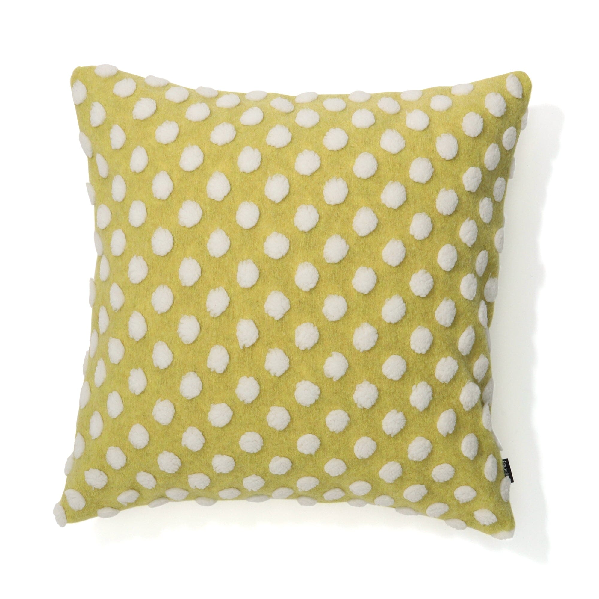 Premium 18x18 Inch Yellow Felt Dot Cushion Cover - Soft Decorative Pillow Case for Sofa, Bed, Chair (450x450mm) | Home Decor & Living Room Accessories