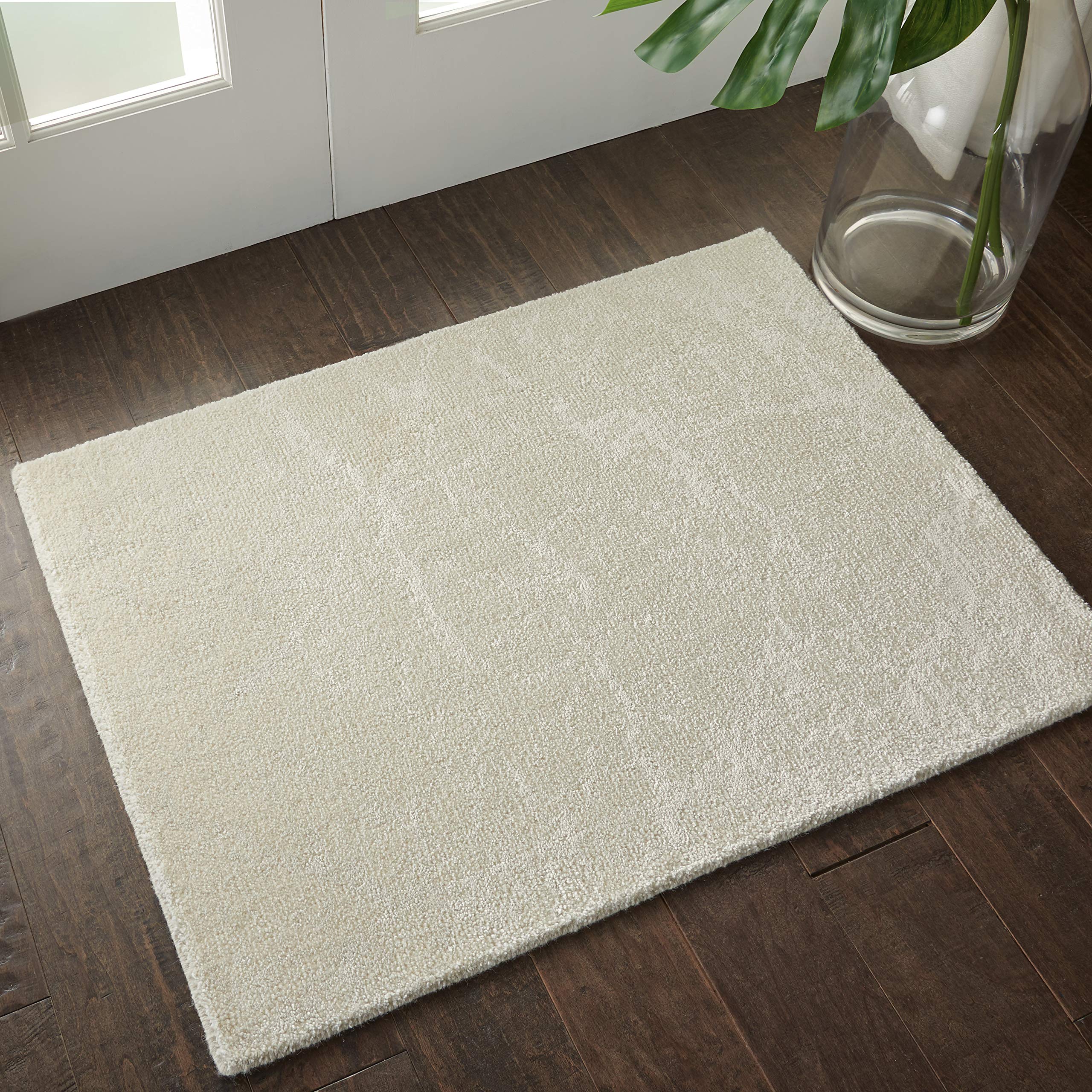 Nourison Twilight Solid Ivory 2' x 3' Area Rug - Easy to Clean, Non-Shedding, Soft & Durable - Perfect for Bedroom, Living Room, Dining Room & Kitchen Decor (2x3)
