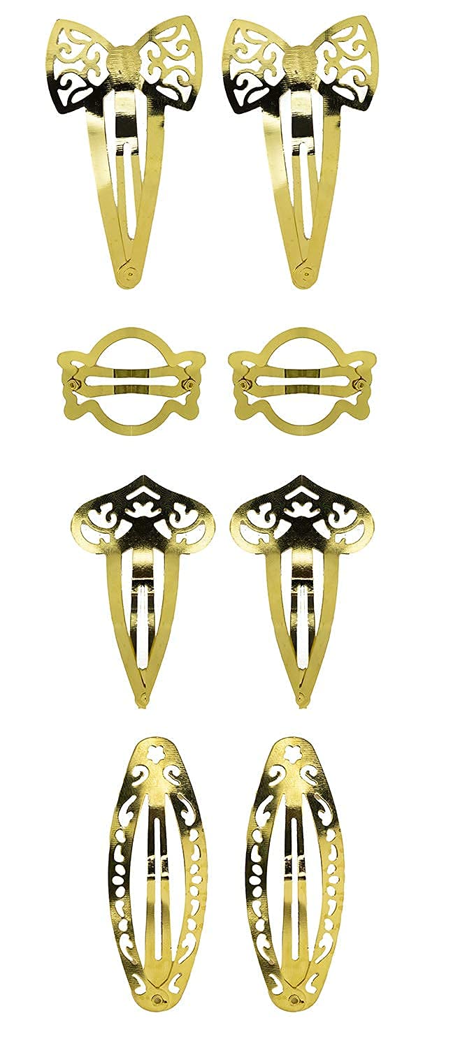 4 Pairs Golden Metal Hair Clips Barrettes for Women & Girls - Elegant Hair Pins & Hair Accessories (Pack of 1) - Perfect for Weddings, Parties & Everyday Styling