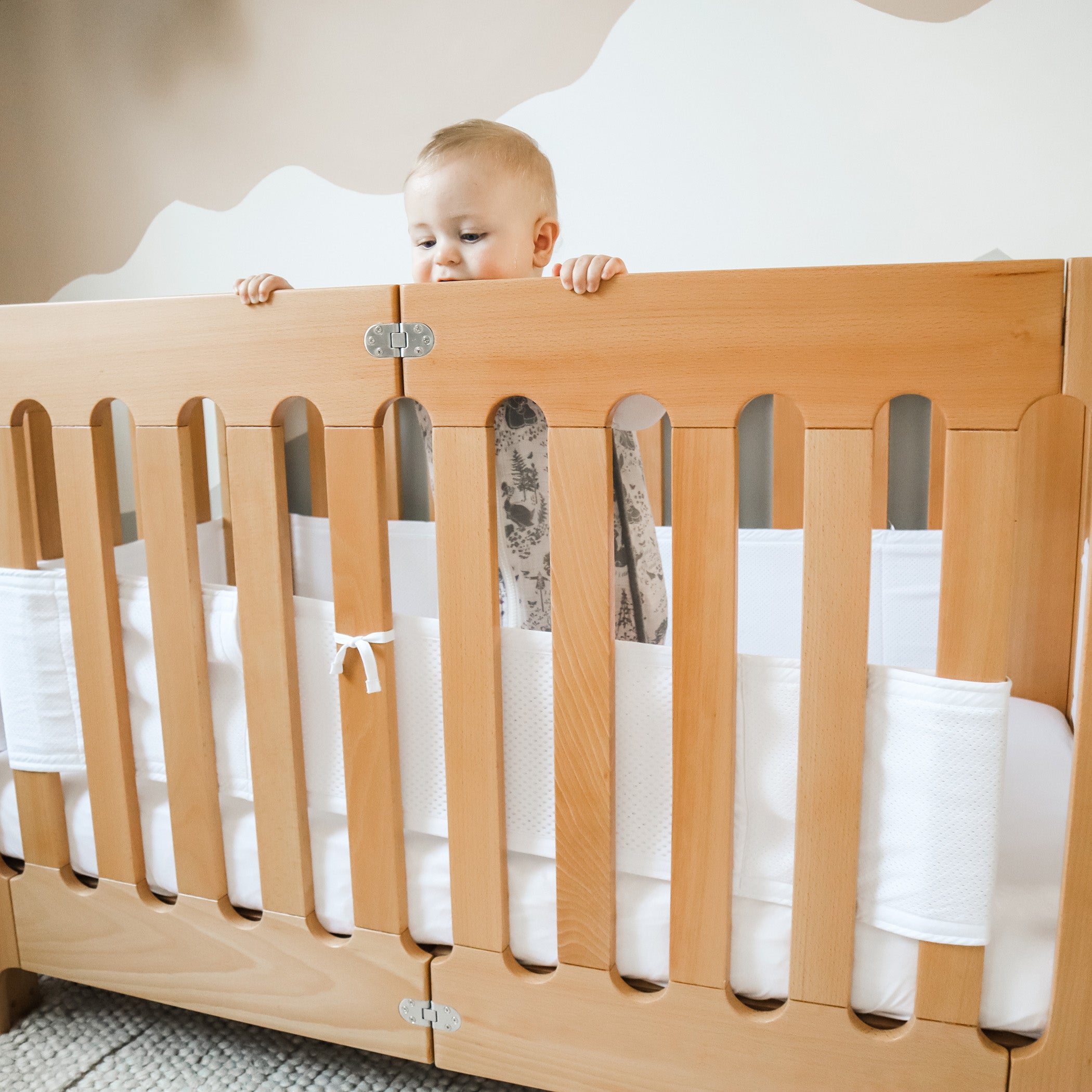 Breathe Easy® White Cot Liner - Soft, Breathable Baby Crib Mattress Cover for Safe & Comfortable Sleep - Perfect for Nursery, Daycare & Travel