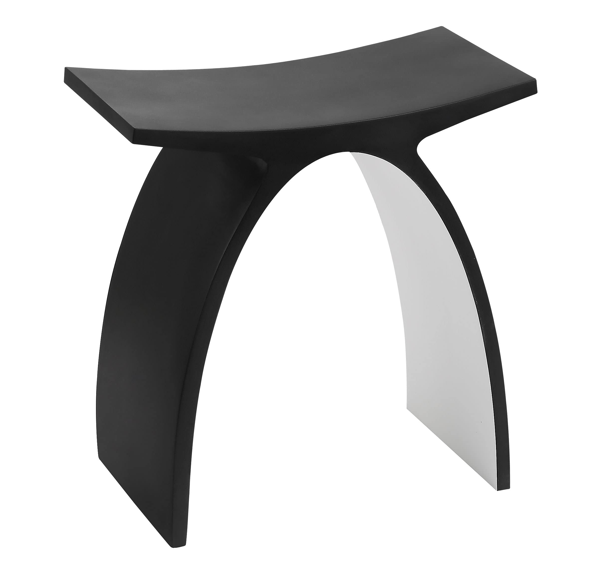 ALFI ABST77BM Modern Black & White Bench - Stylish Indoor/Outdoor Seating for Patio, Garden, or Entryway