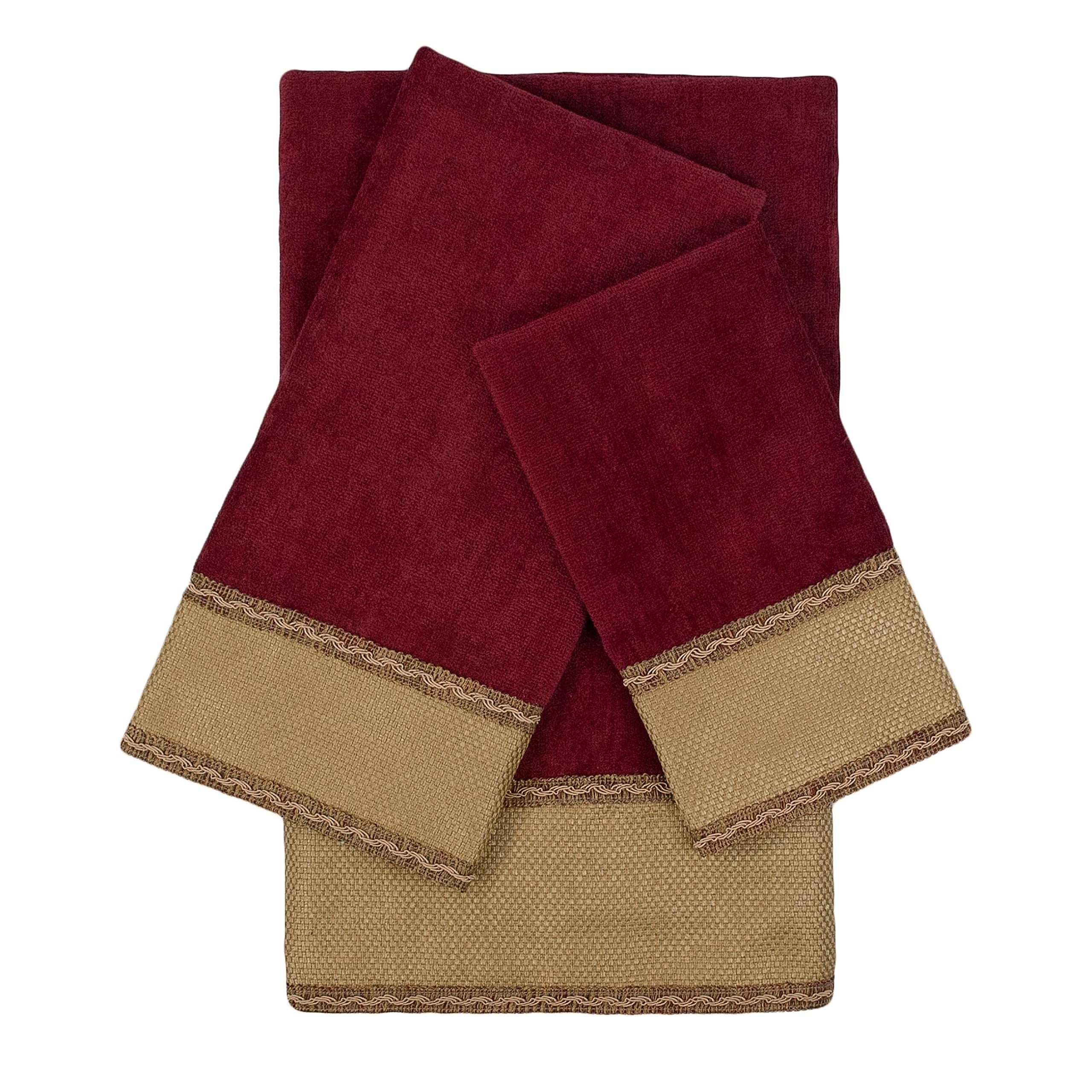 Sherry Kline Frontier Red 3-Piece Embroidered Bath Towel Set - 13
