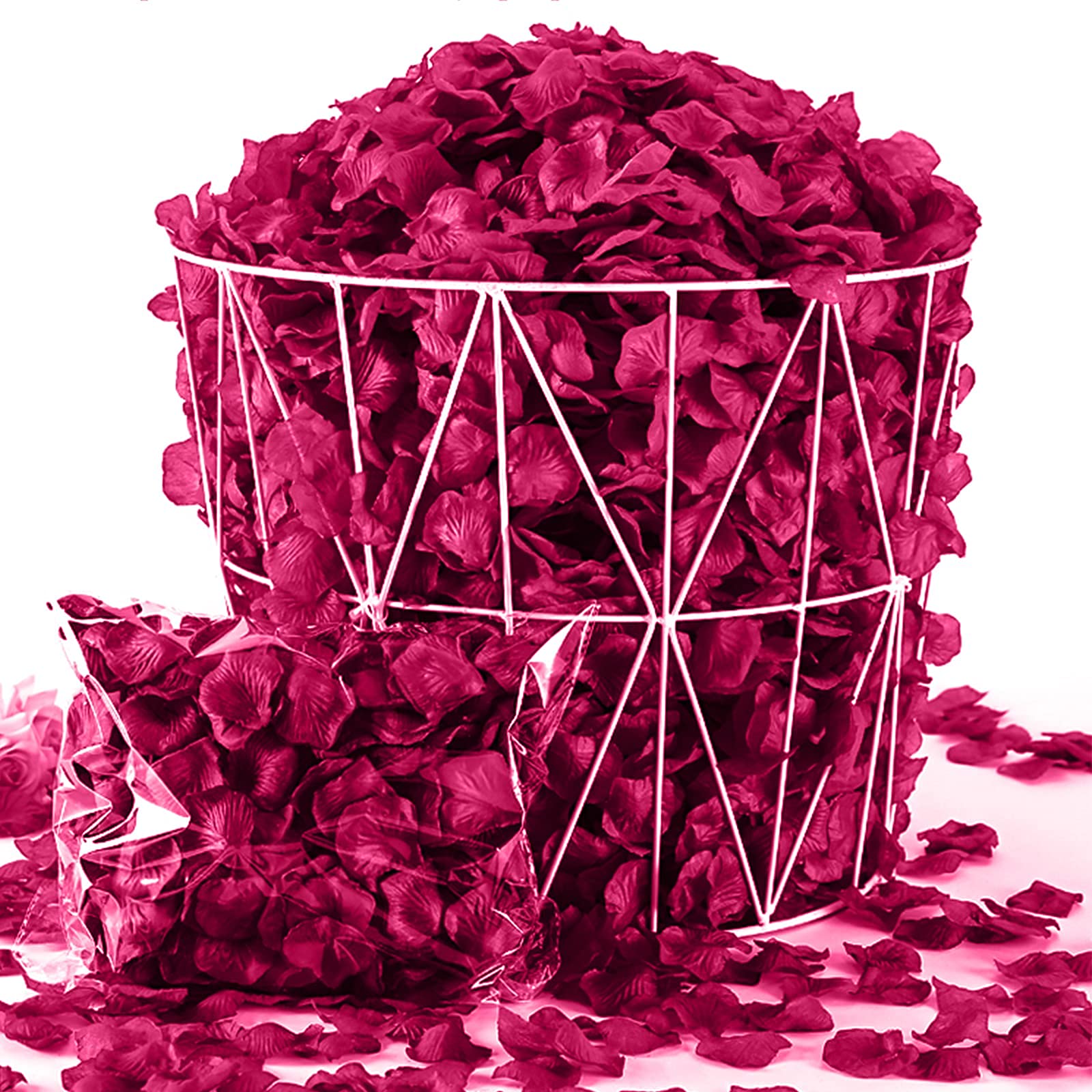 1000 Pcs Artificial Silk Rose Petals - Realistic Fake Rose Petals for Wedding Decor, Party Supplies, Bridal Shower, Table Scatter & Romantic Home Decoration