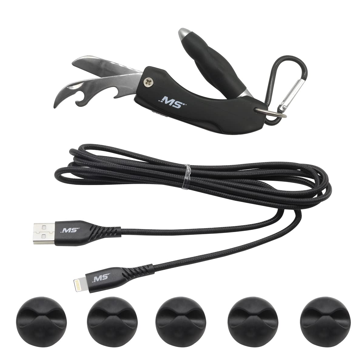 MobileSpec MBSV02102 6ft Lightning to USB Cable - 3-in-1 Multi-Tool Value Pack for iPhone Charging, Data Sync & Travel Use