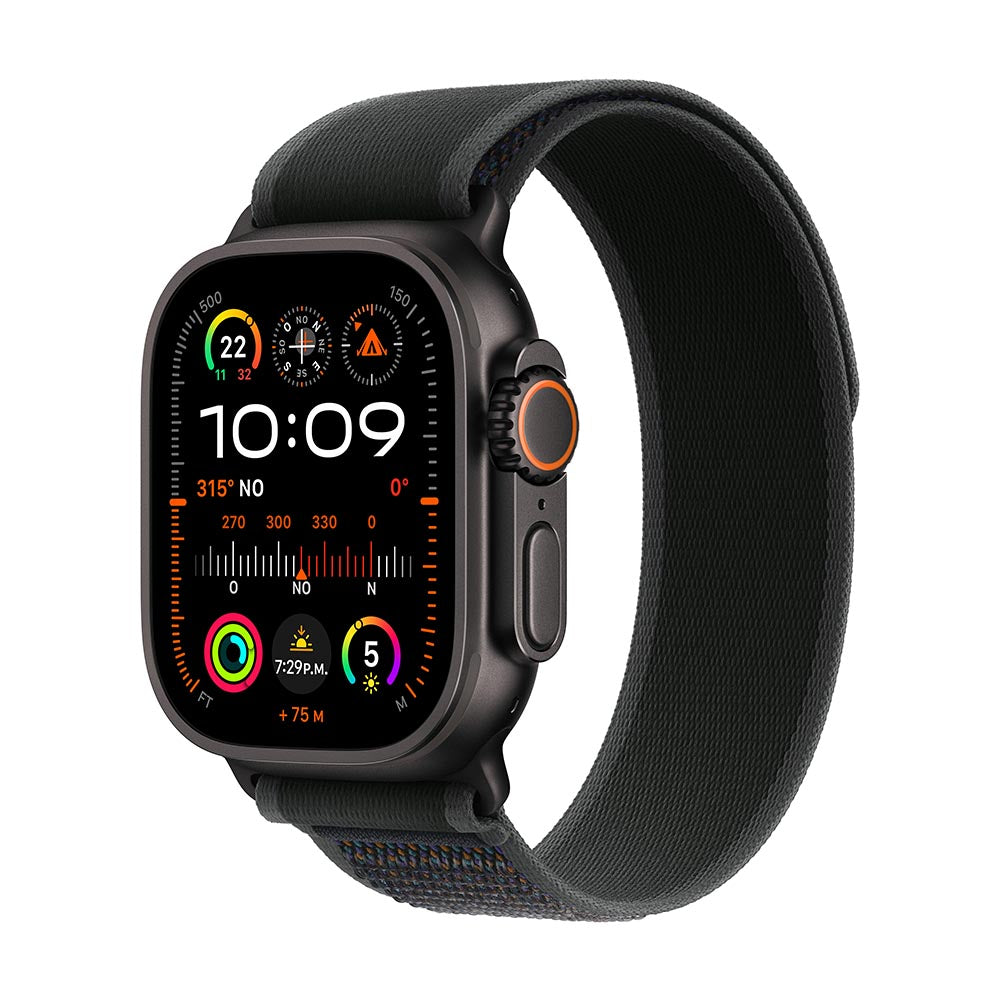Apple Watch Ultra 2 GPS + Cellular - 49mm Black Titanium Case with Black Trail Band M/L - Perfect for Outdoor Adventures & Fitness Tracking