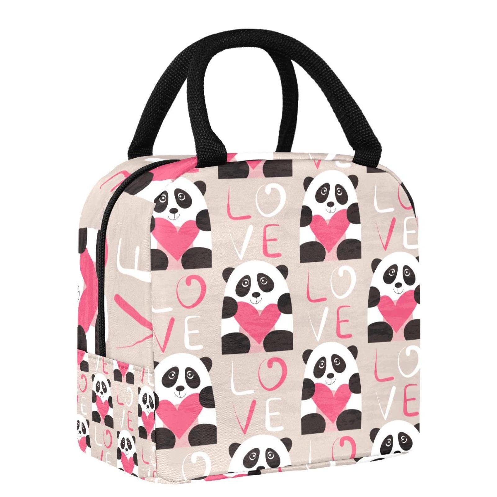 Reusable Insulated Lunch Box for Office, School & Picnic - Panda Wild Animal Design, Perfect for Valentine's Day Meal Kits & Refrigerated Food Storage | Great for Work Lunches, Kids Meals & Outdoor Activities