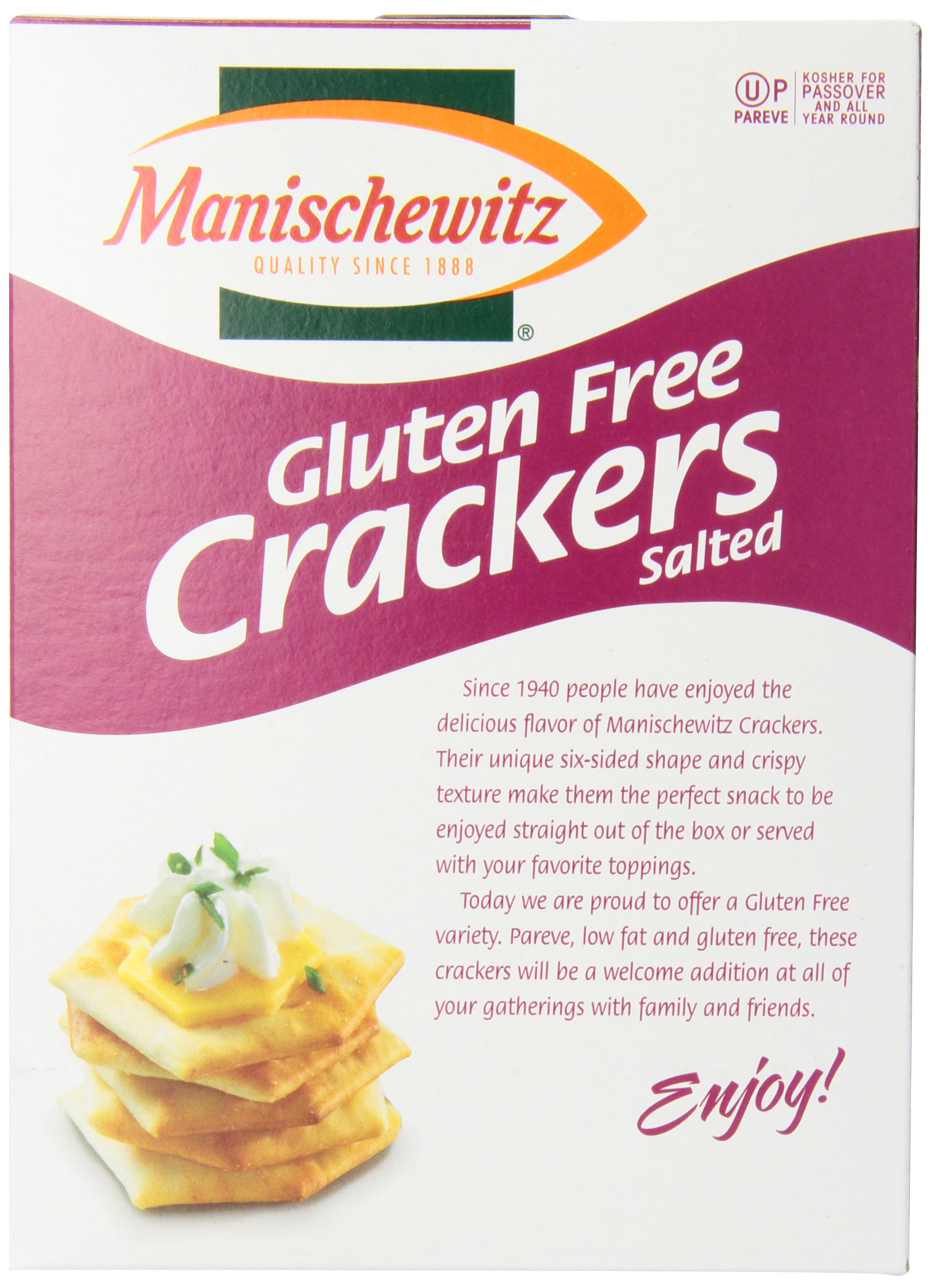 Manischewitz Gluten Free Passover Crackers - Kosher, Salted, 8oz (Pack of 1) | Perfect for Jewish Holidays, Snacking & Cheese Pairing