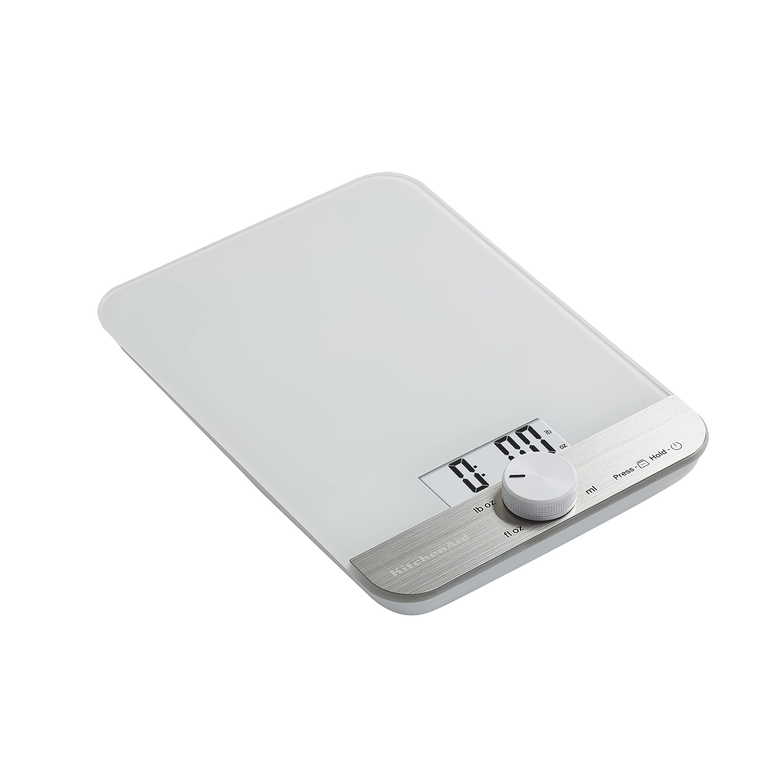 KitchenAid KQ908 11lb Digital Kitchen Food Scale with Glass Surface - Precise Measurements for Baking, Cooking & Meal Prep (White)