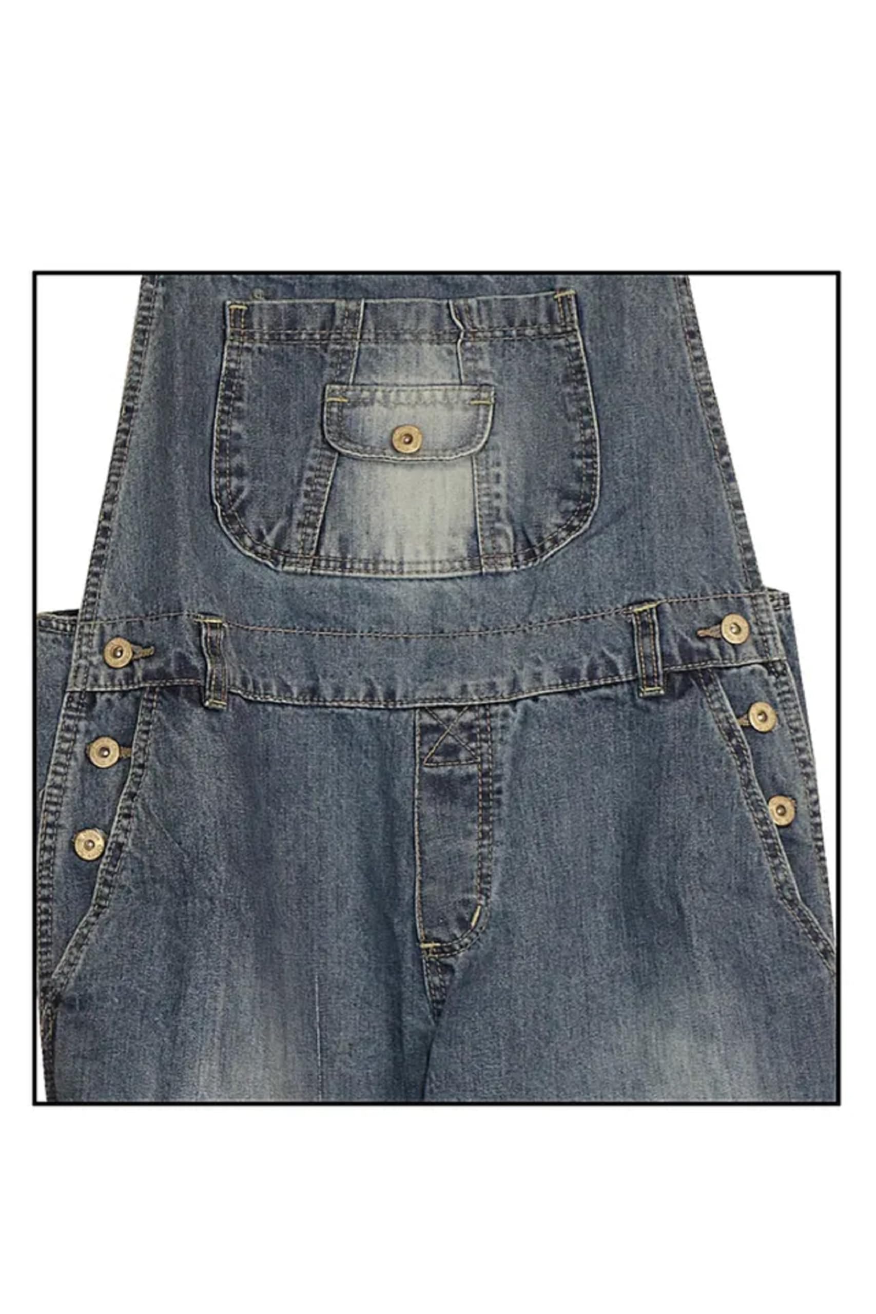 Women's Clove Jeans Capri Dungarees - Straight Leg Blue Denim Jumpsuit with Coin Pocket - Plus Size 8-22 - Casual Outfit for Work, Weekend & Street Style