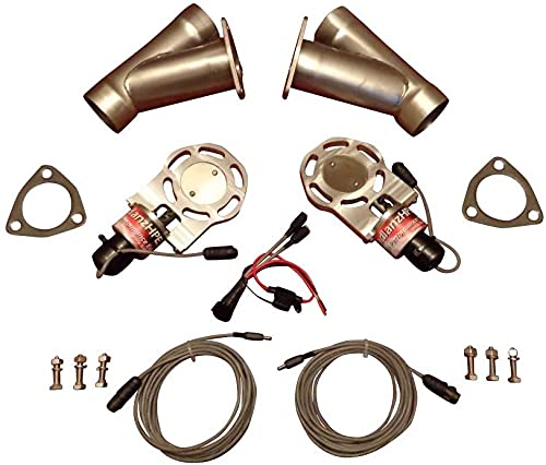 High Performance 2.5 Inch Stainless Steel Dual Electric Exhaust Cutouts - Perfect for Car & Truck Performance Upgrades, Racing & Custom Exhaust Systems