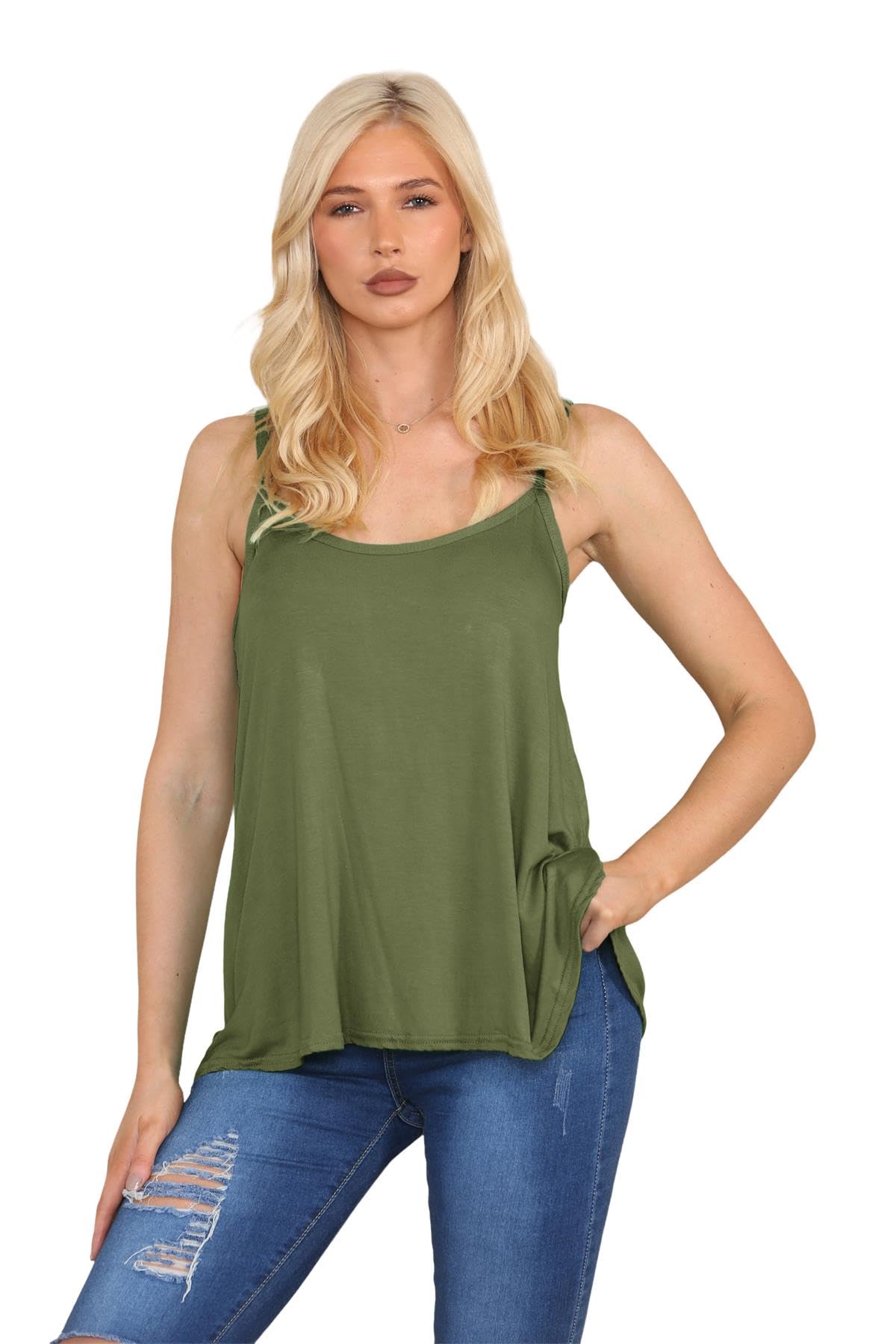 Janisramone Women's Stretchy Sleeveless Camisole Tank Top - Lightweight Summer Vest for Women | Perfect for Beach, Yoga, and Casual Wear