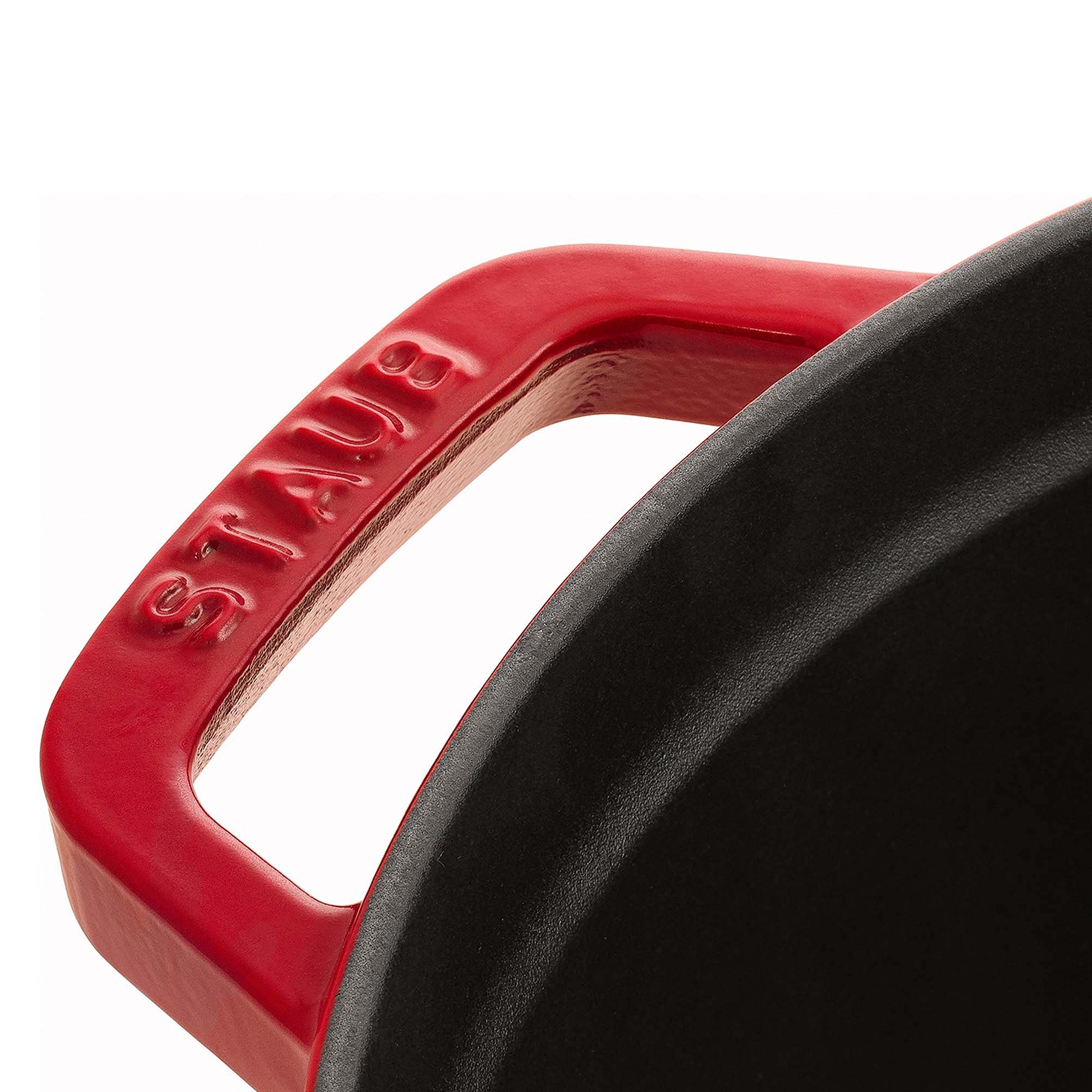 Staub 7-Quart Round Cast Iron Cocotte Dutch Oven - Cherry Red, Made in France | Perfect for Braising, Stewing & Slow Cooking Soups, Bread Baking