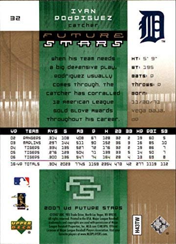 2007 Upper Deck Future Stars #32 Ivan Rodriguez MLB Baseball Trading Card - Rare Collectible for Sports Fans & Memorabilia Enthusiasts - Perfect for Display, Gifts, and Investment