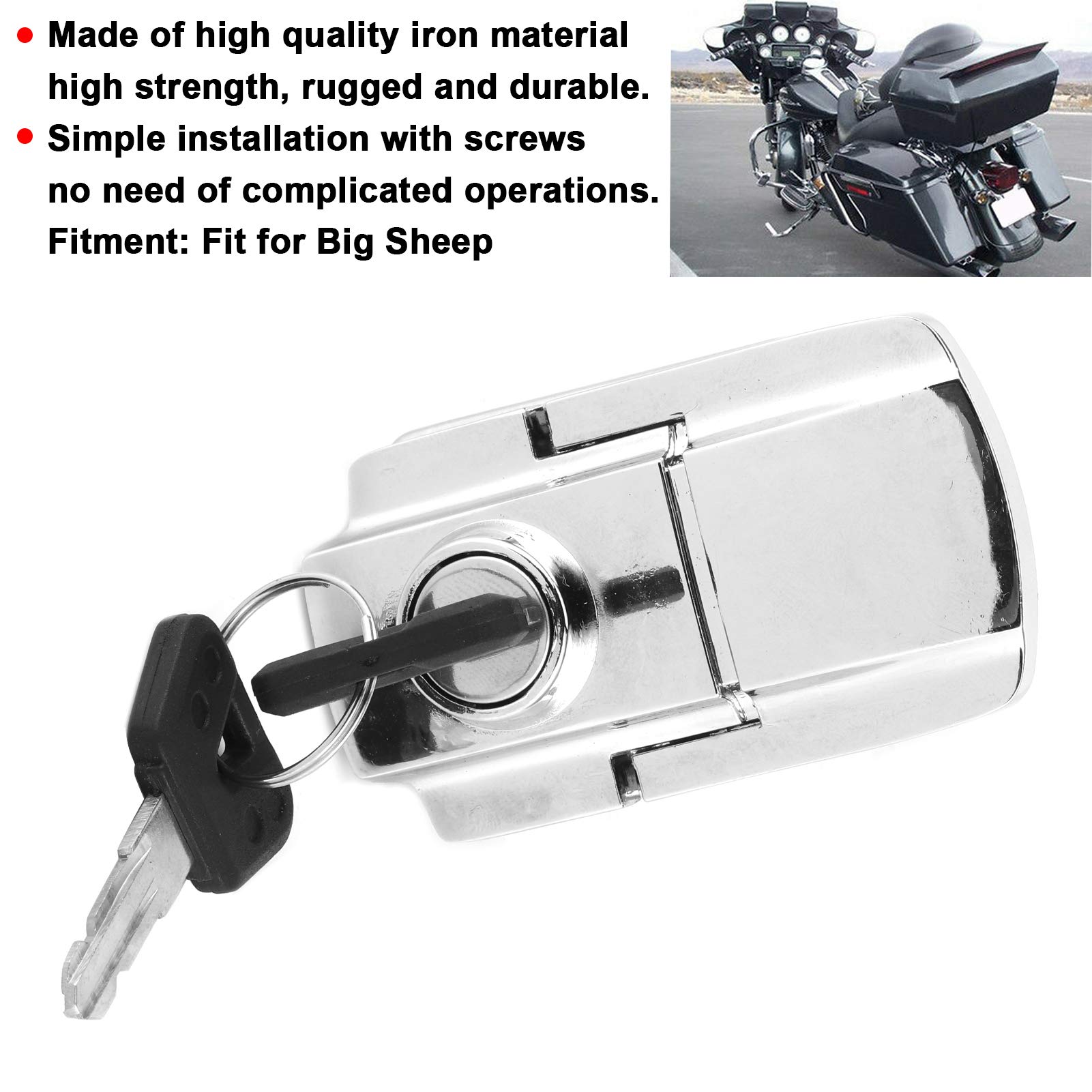 Aramox Motorcycle Trunk Lock Anti-Theft with 2 Keys - Secure Rear Storage for Big Sheep Bikes