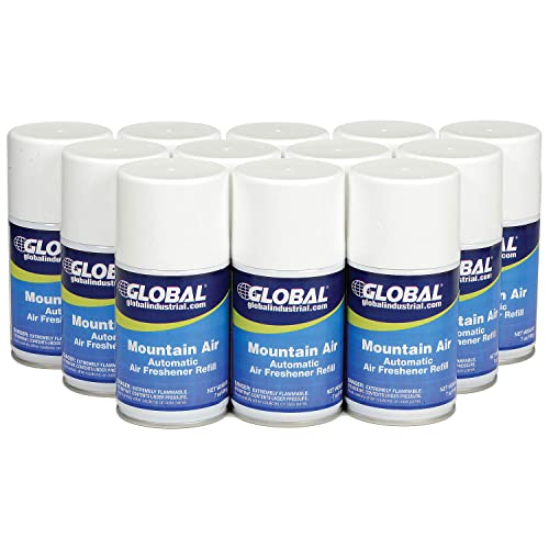 Automatic Air Freshener Refills - Mountain Fresh Scent 7 oz. Can (12-Pack) | Continuous Home & Car Odor Eliminator for Bathroom, Office & Living Spaces