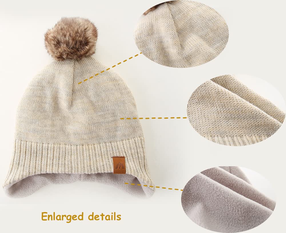 Moon Kitty Baby Boys Fleece Winter Hats - Soft Toddler Beanies for Boys & Girls - Warm Winter Beanie for Kids Outdoor Play, Snow Day & Cold Weather Protection