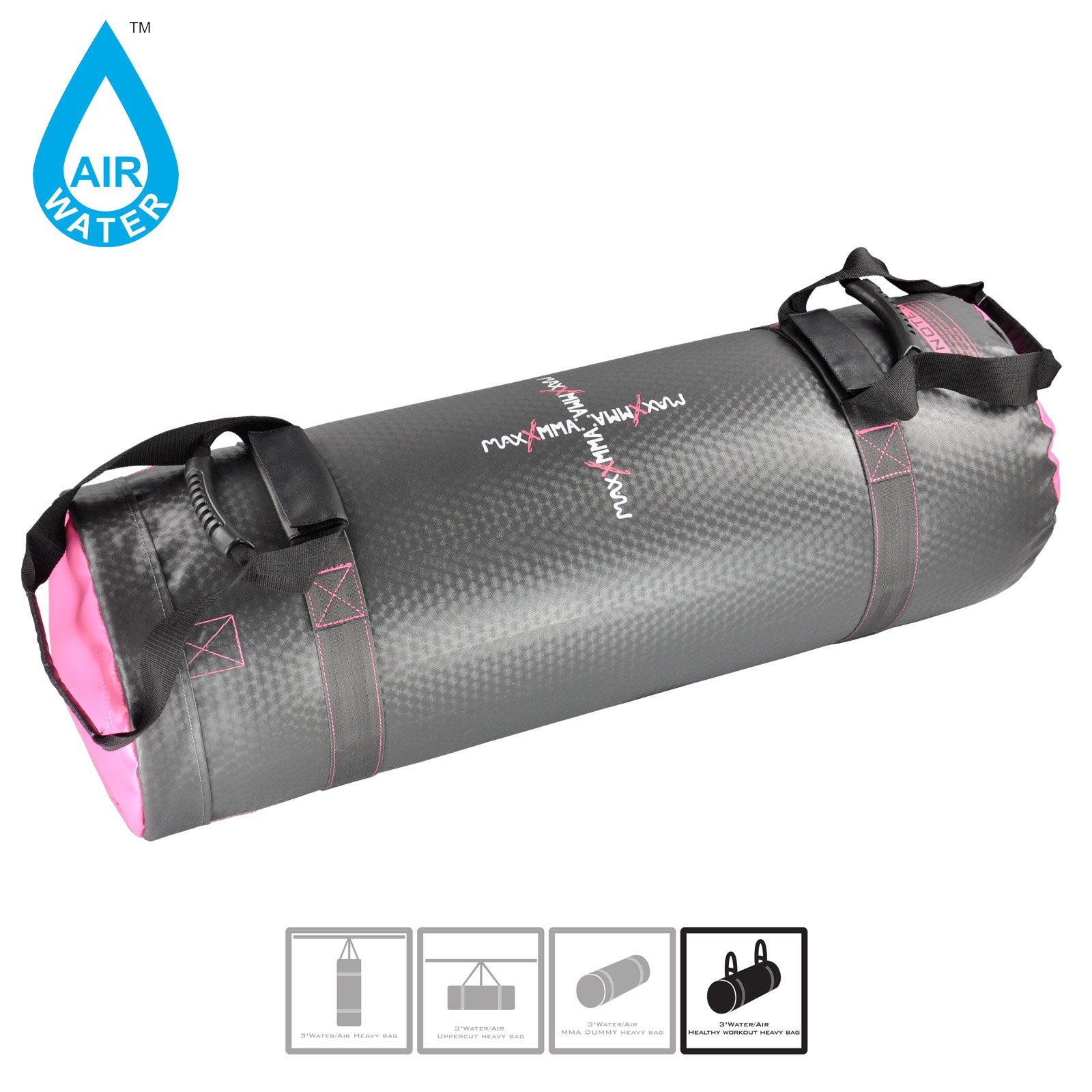 MaxxMMA Heavy Punching Bag for Boxing & MMA Training - Water or Air Fillable - Perfect for Home Gym, Garage, and Martial Arts Practice