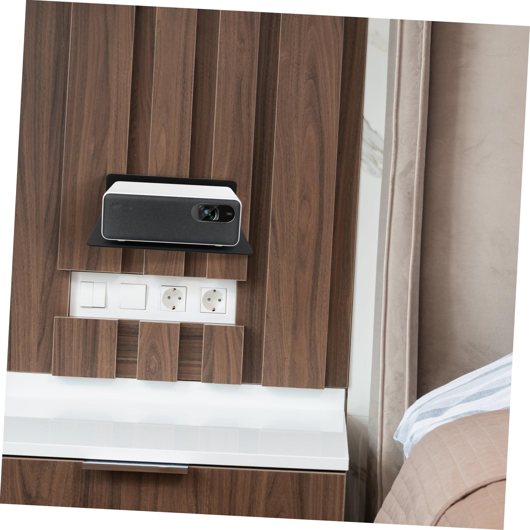 STOBOK 4-Piece Wall Mount Set - Universal Projector Bracket, Router Holder, Camera Mount & Storage Shelf for WiFi Router, Security Camera & Home Organization | Perfect for Home Theater, Office & Smart Home Setup