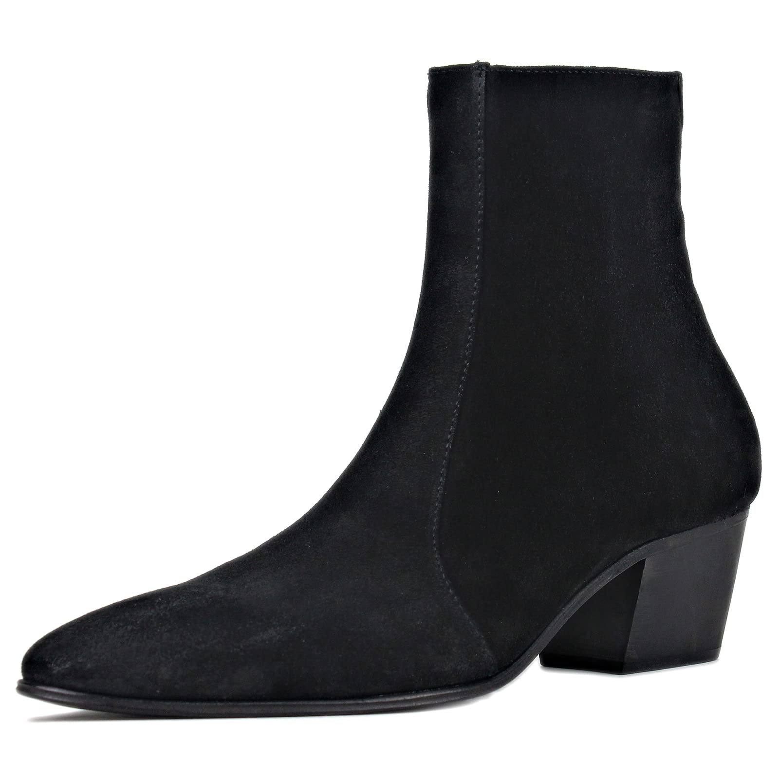 OSSTONE Men's Chelsea Ankle Boots - Genuine Leather Chukka Boots with Casual Heel - Retro Dress Boots for Men (JY040-US) - Perfect for Office, Date Night & Casual Outings