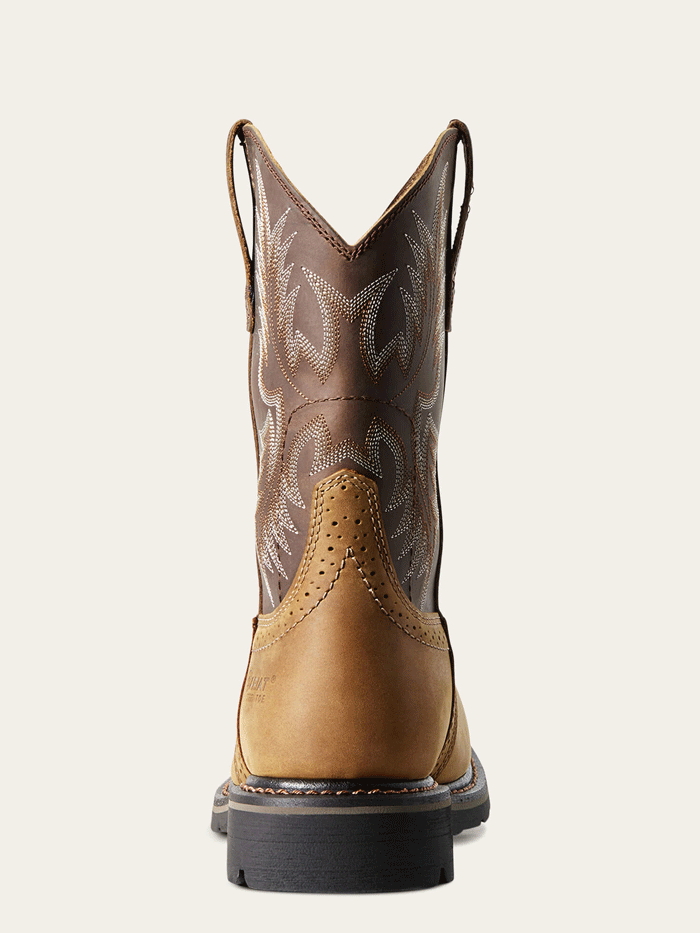 Ariat Men's Sierra Wide Square Toe Steel Toe Work Boots - Aged Bark Tan - Durable Safety Boots for Construction, Ranch & Outdoor Work
