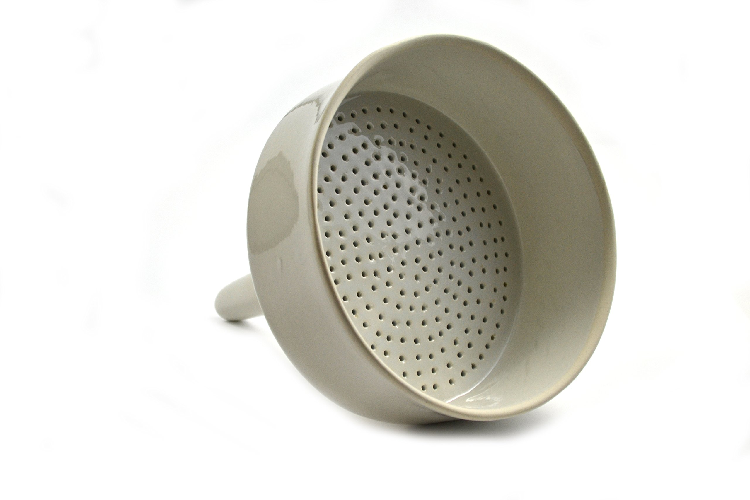 EISCO 20cm Porcelain Buchner Funnel with Perforated Plate - Lab Filtration Equipment for Chemistry Experiments & Scientific Research