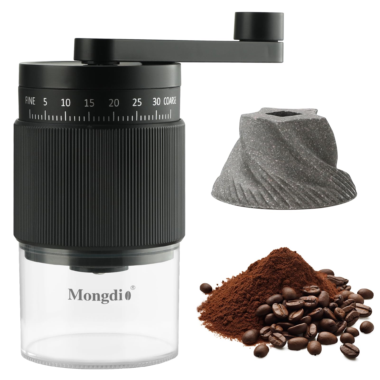 Premium Manual Coffee Grinder - 35 Adjustable Settings, Conical Burr Mill for Espresso, French Press & Cold Brew | Portable Hand Crank Coffee Bean Grinder for Home, Camping & Travel | Durable & Compact Black Design