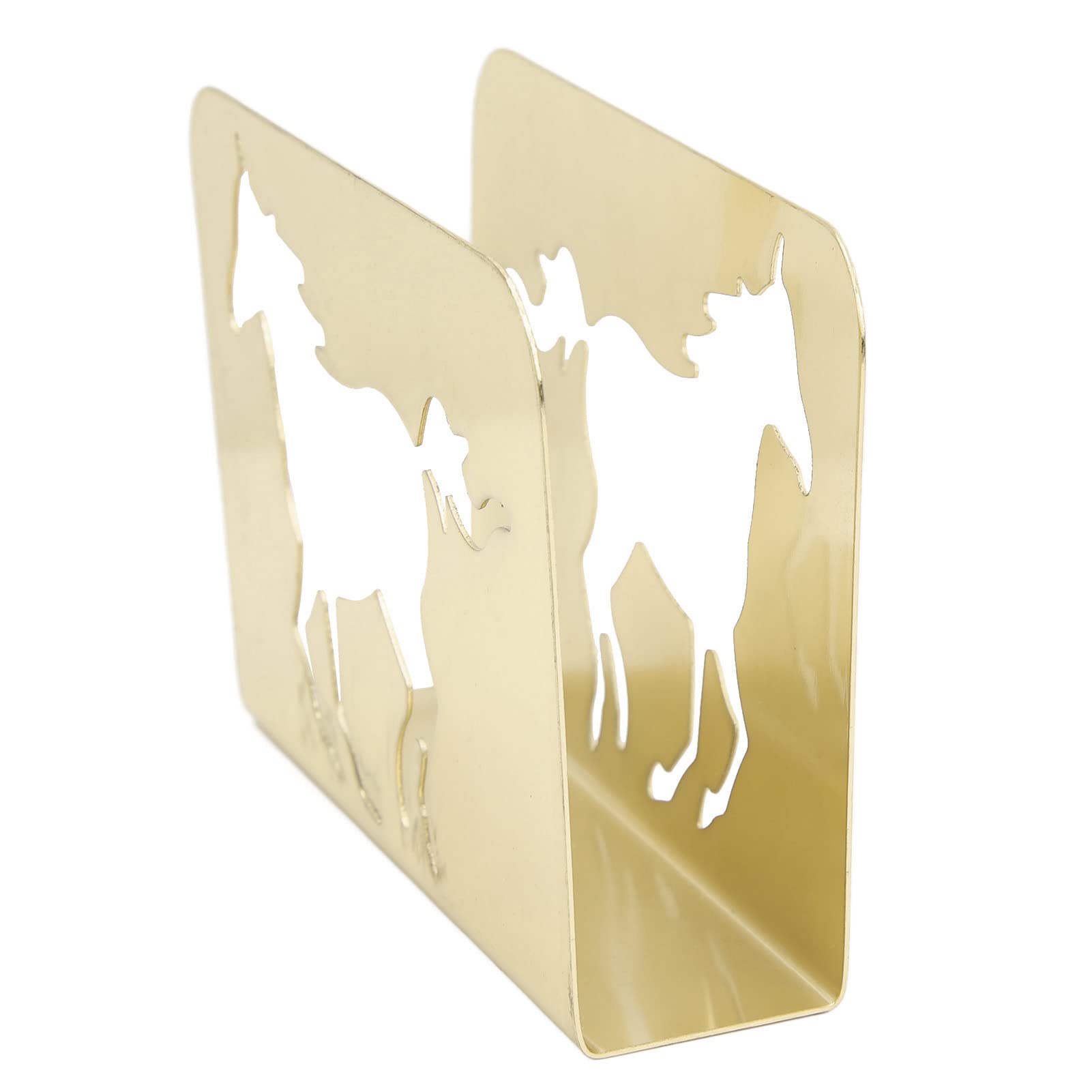 2Pcs Modern Horse-Shaped Metal Napkin Holders for Dining Table - Gold Paper Towel Rack for Home Kitchen & Restaurant Decor - Perfect for Wedding, Party & Everyday Use