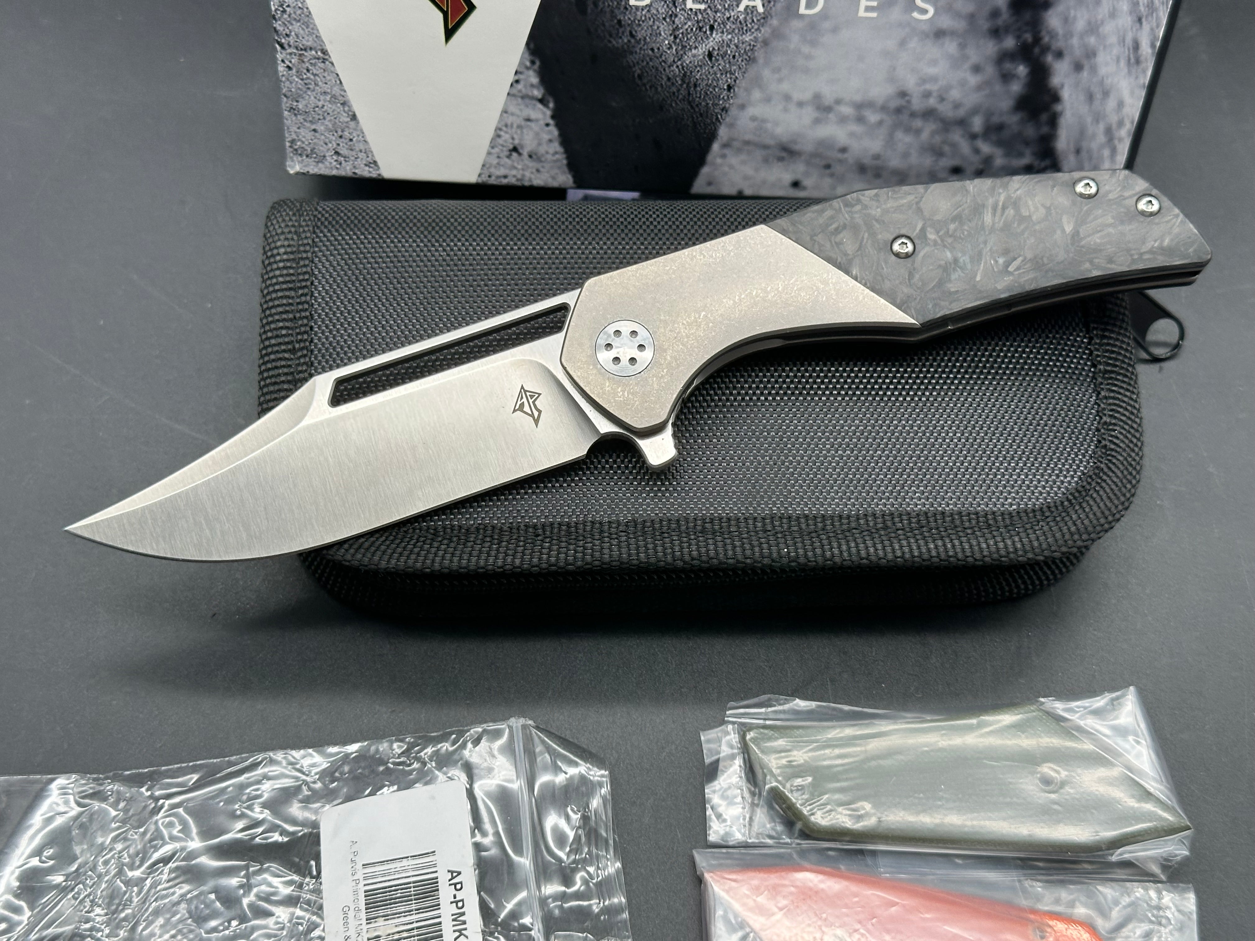 A. Purvis Primordial MK2 - Premium EDC Pocket Knife for Outdoor, Camping & Everyday Carry | Tactical Folding Knife with Durable Stainless Steel Blade & Ergonomic Grip | Perfect for Hiking, Survival & Utility Tasks