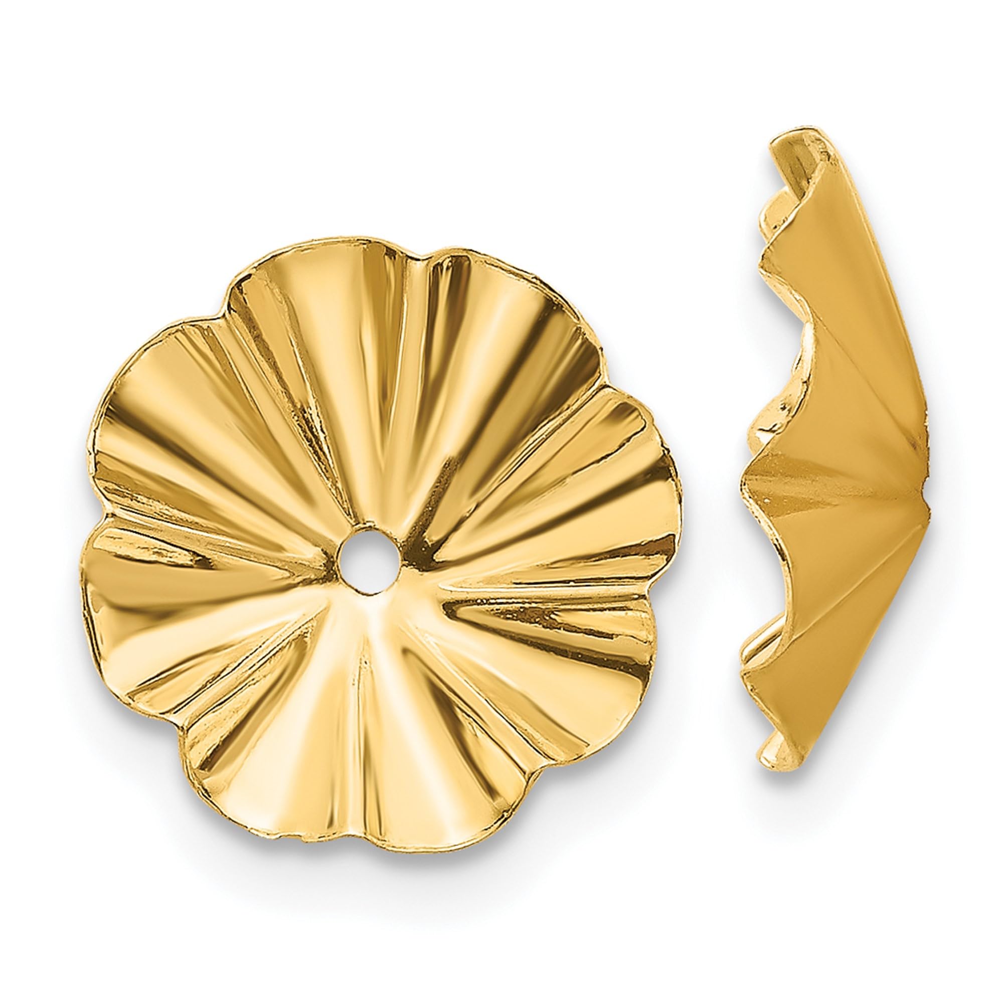 14K Solid Yellow Gold Earring Jackets for Studs - Elegant Enhancer for Everyday Wear & Special Occasions