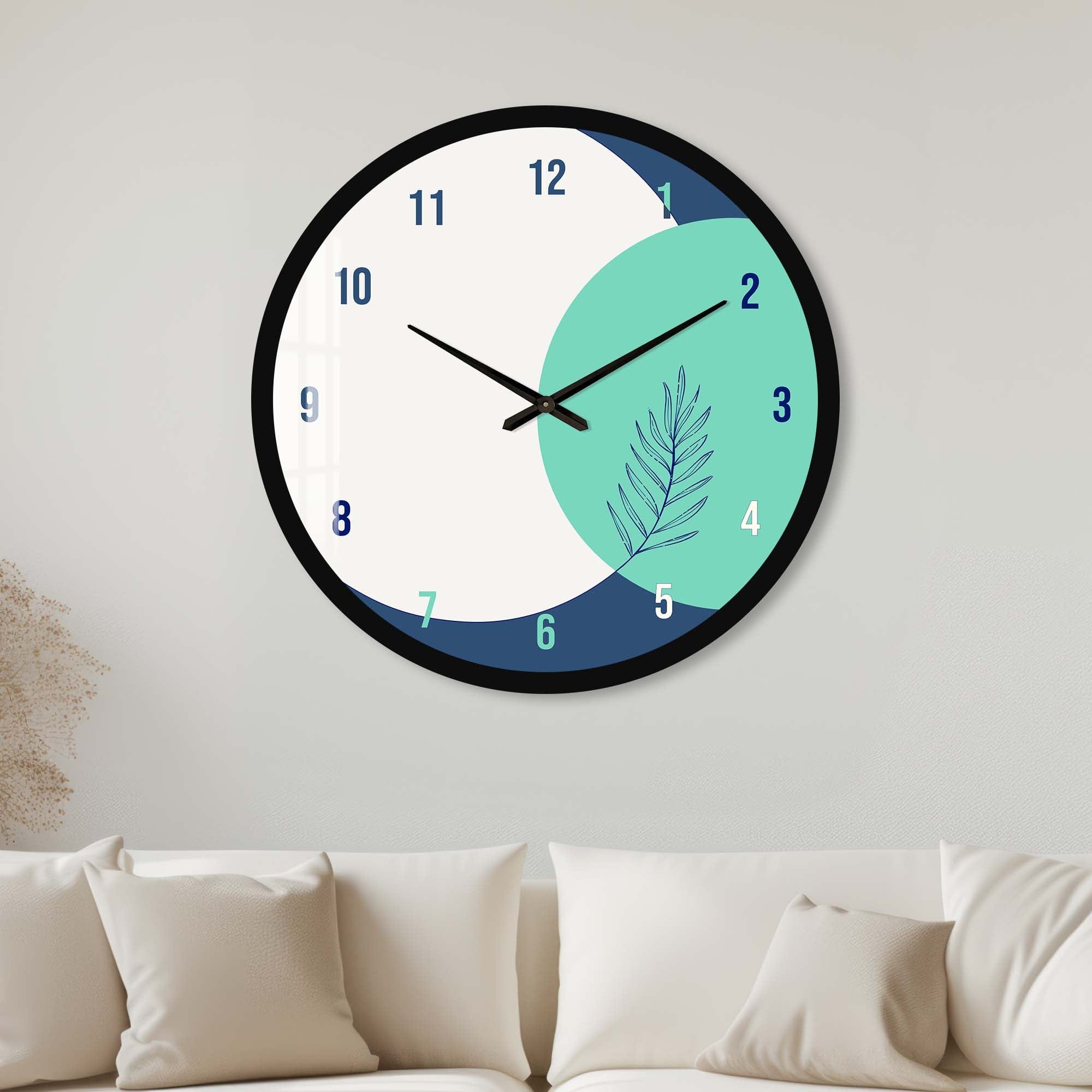 Zen Glass Wall Clock - Modern Silent Non-Ticking 12 Inch Round Clock for Home, Office, and Living Room Decor | Perfect for Bedroom, Kitchen, and Workspace