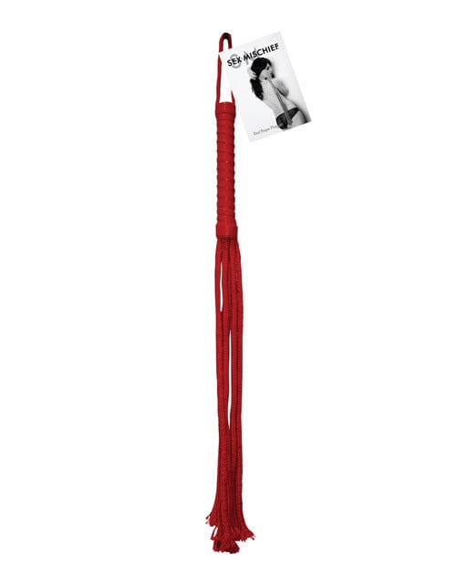 Sex & Mischief Red Rope Flogger - BDSM Bondage Toy for Sensual Play & Spanking Scenes