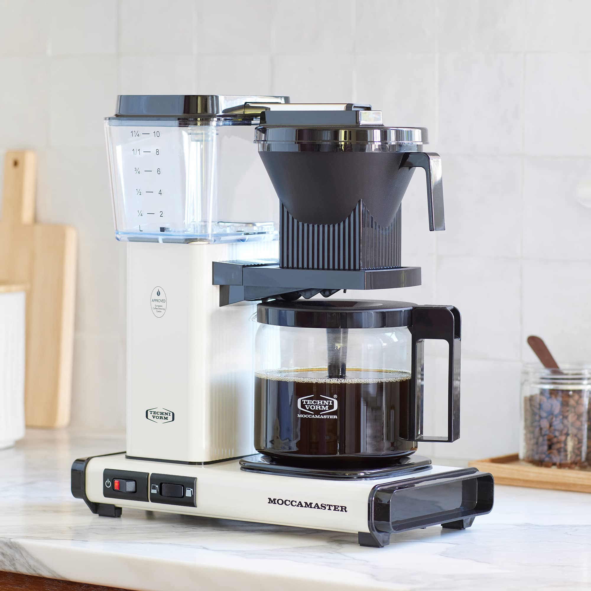 Moccamaster KBGV Select 10-Cup Drip Coffee Maker - 40oz (1.25L) Thermal Carafe, Off-White - Perfect for Home, Office & Entertaining - Specialty Coffee Brewer for Fresh, Hot Coffee All Day