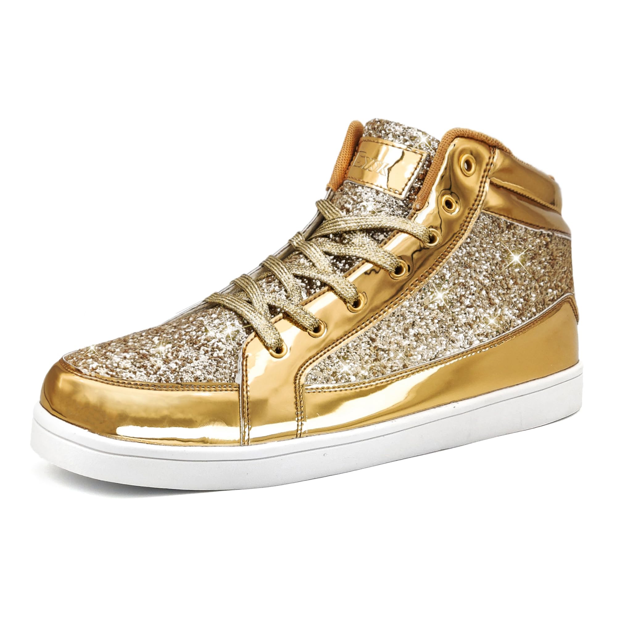 **Men's Sparkly High Top Glitter Sneakers - Shiny Sequin Party Shoes for Prom, Weddings & Nightlife | Comfortable Bling Athletic Footwear for Dancing & Celebrations | Streetwear Fashion Sneakers for Concerts & Events | Perfect for Club Nights, Festivals, Costume Parties & Urban Street Style**