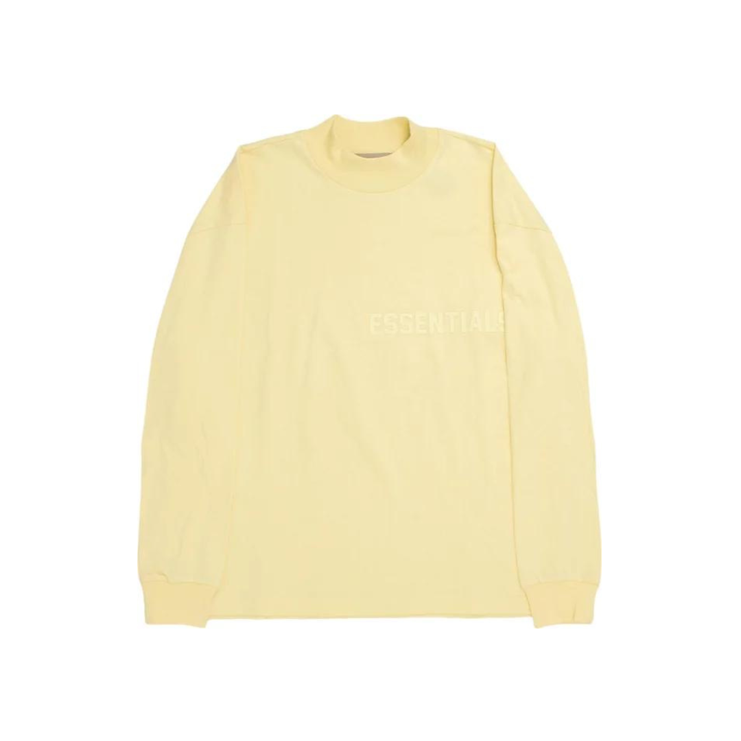 Fear of God Essentials Long Sleeve T-Shirt 'Canary' - Men's Casual Streetwear Cotton Tee for Everyday Wear & Layering (2022 Collection)