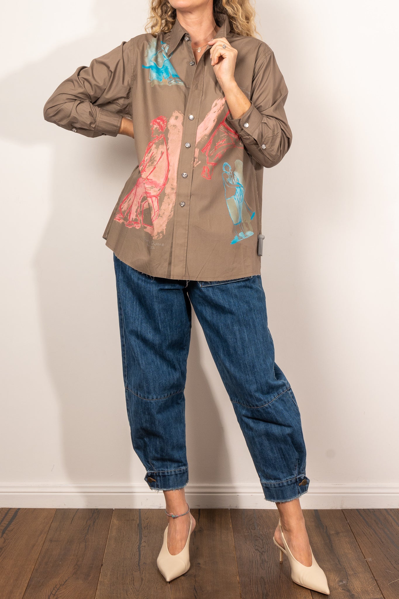 Maud Alice Dainty Reading Shirt - Elegant Floral Print Cotton Blouse for Women | Perfect for Book Clubs, Coffee Dates & Casual Outings