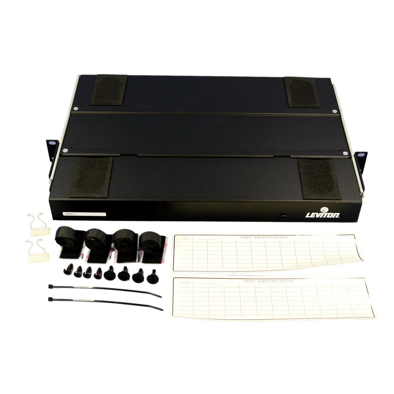 Leviton 5P330-AA 24-Port Unloaded Fiber Optic Patch Panel - SC/ST Compatible, Black | High-Density Network Rack Installation for Data Centers & Telecom Rooms