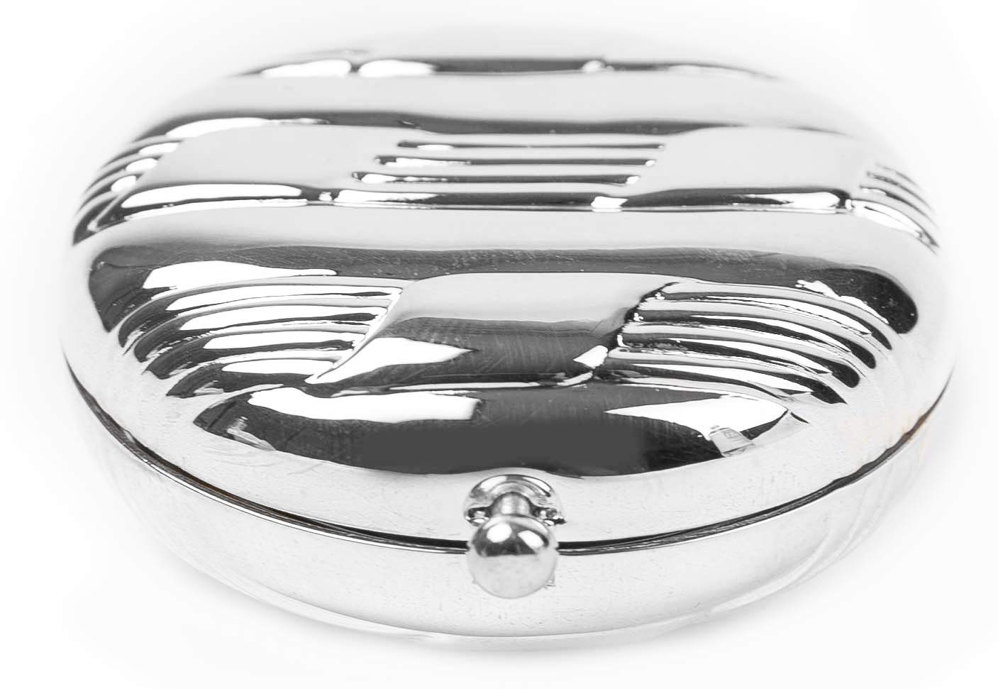 Modern Minimalist 1:3X Magnifying Compact Mirror - Double Sided Silver Line Design for Makeup, Travel & Vanity Organization
