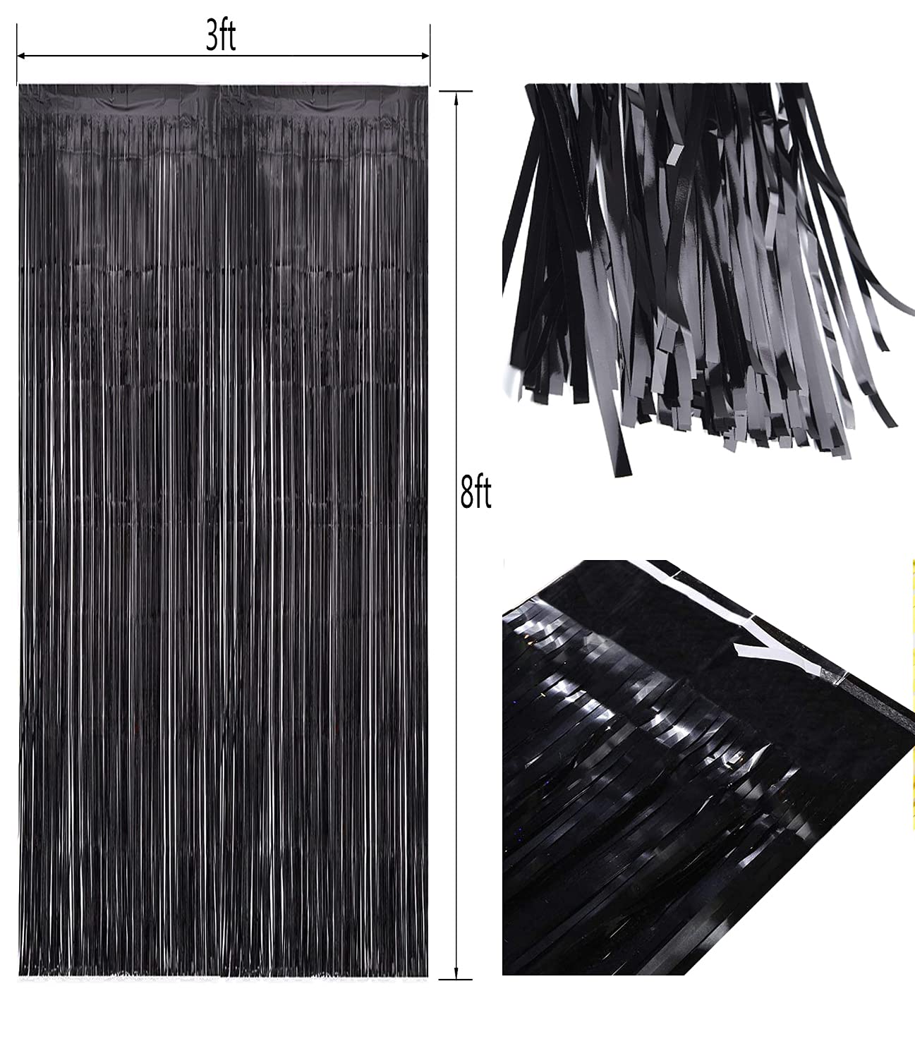25th Birthday Party Decorations Set - Happy Birthday Banner, Sash, Cake Topper, Number 25, Confetti, Latex Balloons & Black Tinsel Fringe Curtains for Women's 25th Birthday Celebration | Perfect for Milestone Parties, Photo Backdrops & Festive Home Decor