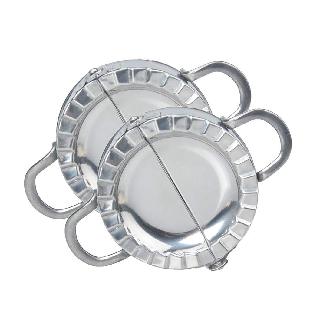 Stainless Steel Dumpling Mold - Lotus Flower Design for Jiaozi, Ravioli & Wrappers - Kitchen Bakeware Tool (15.5x10.5x2.5cm & 13x7.5x2.5cm) - Perfect for Homemade Dumplings, Asian Cooking & Pasta Making